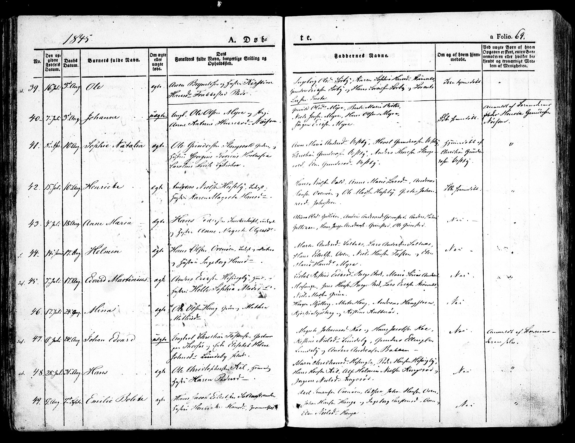 Råde prestekontor kirkebøker, SAO/A-2009/F/Fa/L0005: Parish register (official) no. 5, 1830-1853, p. 64