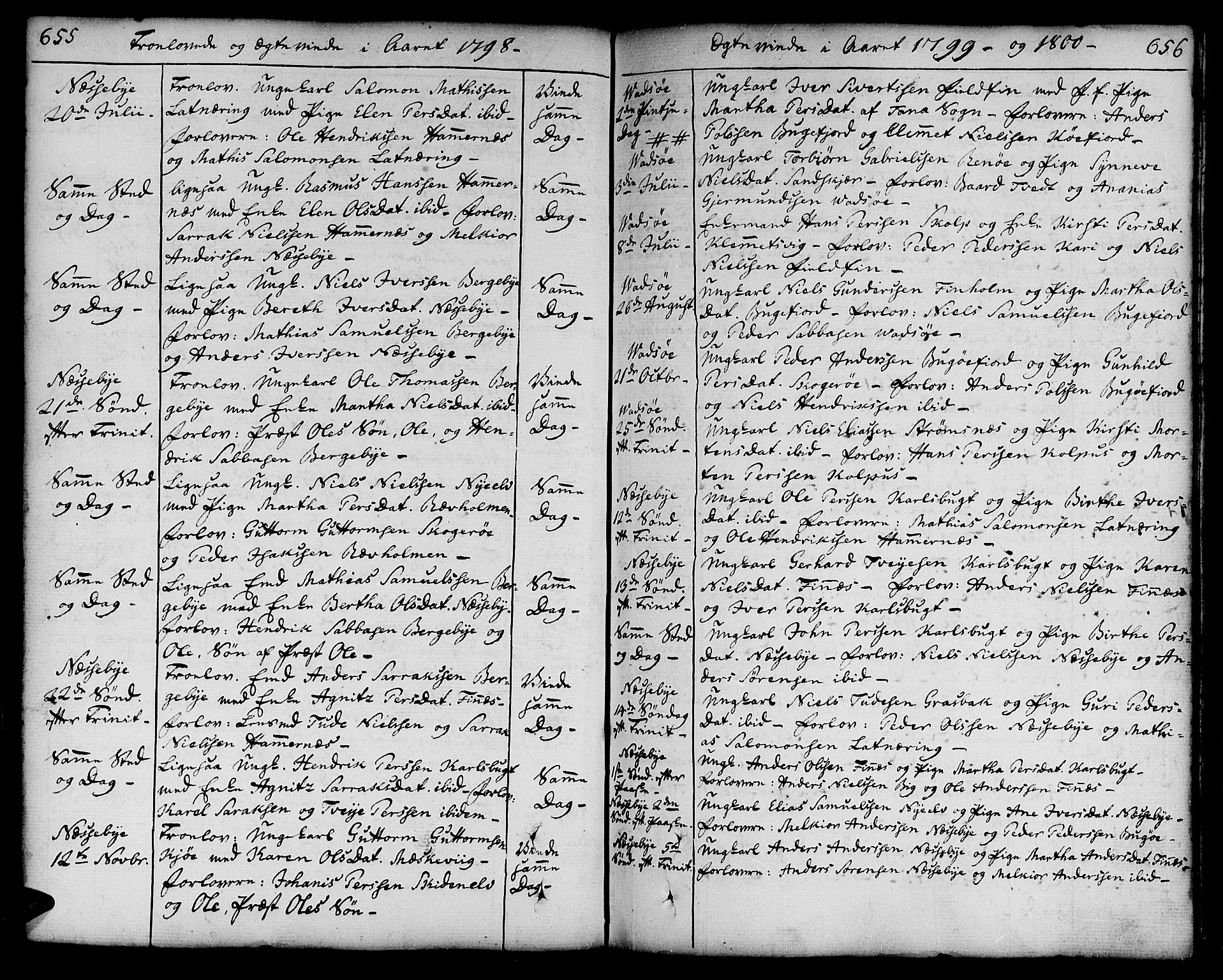 Vadsø sokneprestkontor, SATØ/S-1325/H/Ha/L0002kirke: Parish register (official) no. 2, 1764-1821, p. 655-656