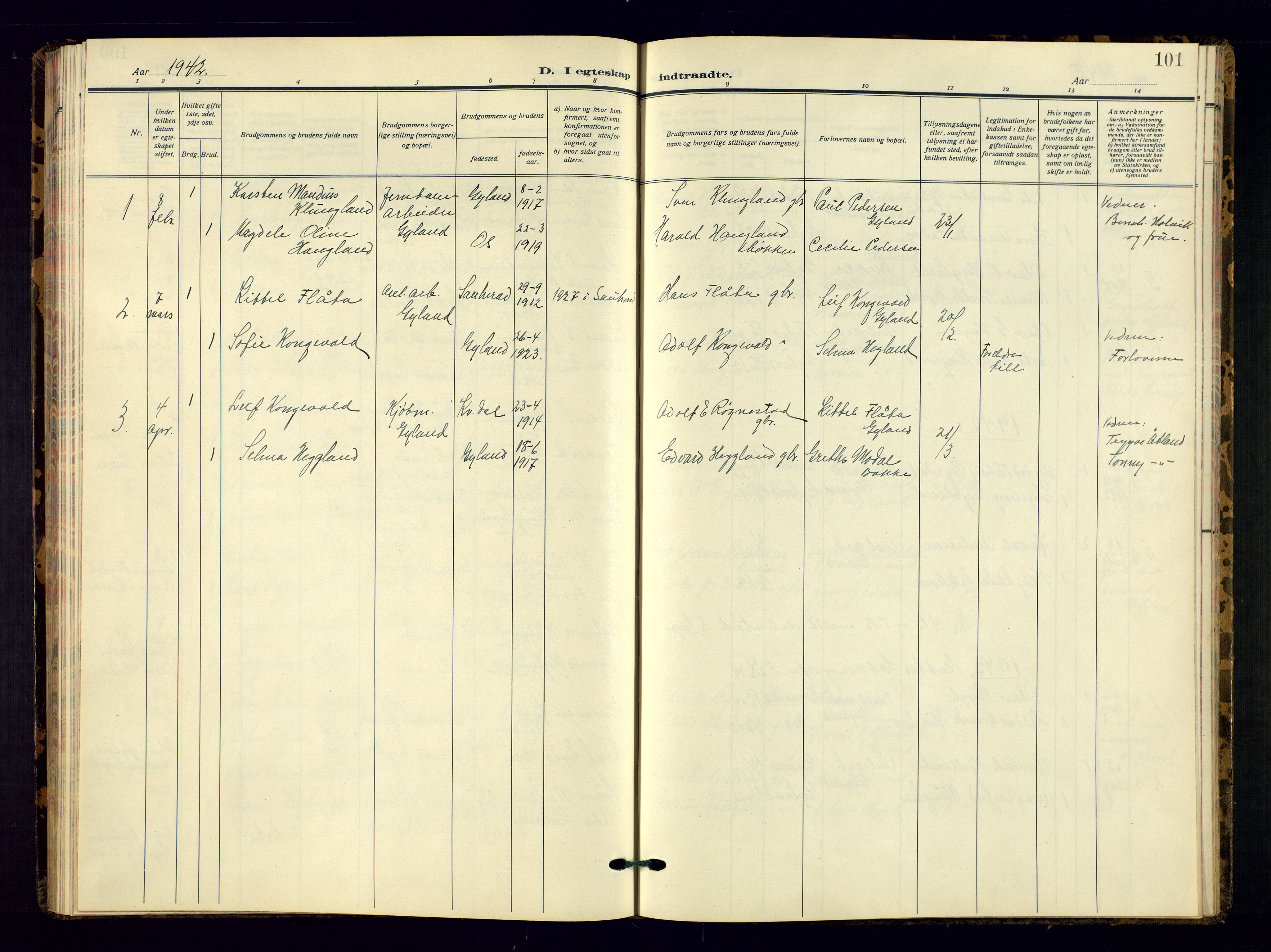 Bakke sokneprestkontor, SAK/1111-0002/F/Fb/Fbb/L0005: Parish register (copy) no. B 5, 1927-1947, p. 101