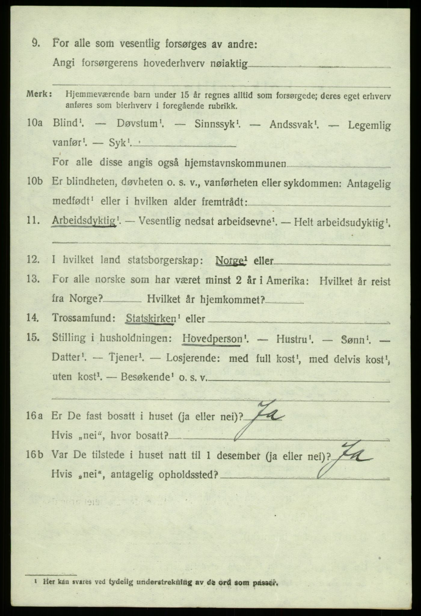 SAB, 1920 census for Fjell, 1920, p. 4095