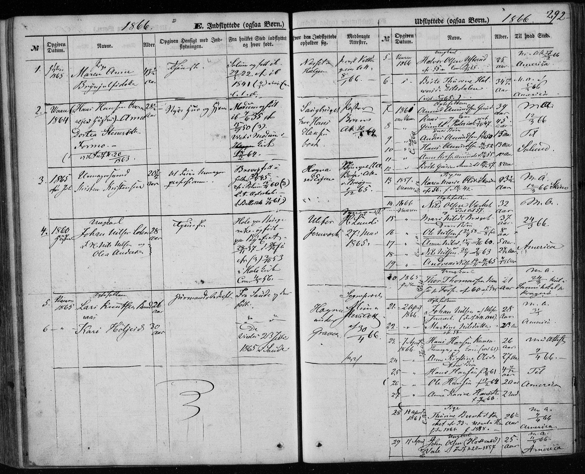 Holla kirkebøker, SAKO/A-272/F/Fa/L0006: Parish register (official) no. 6, 1861-1869, p. 292