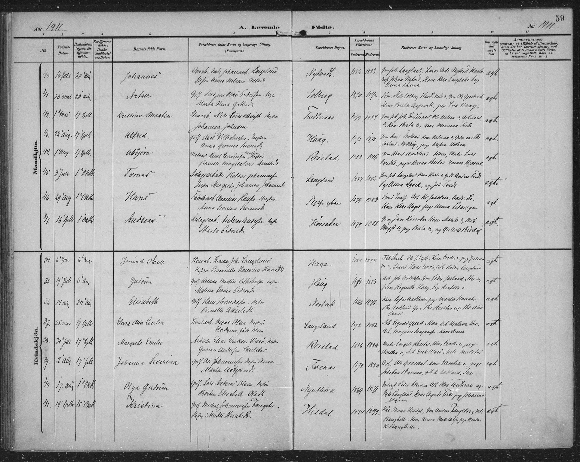 Samnanger Sokneprestembete, AV/SAB-A-77501/H/Haa: Parish register (official) no. A 2, 1902-1918, p. 59