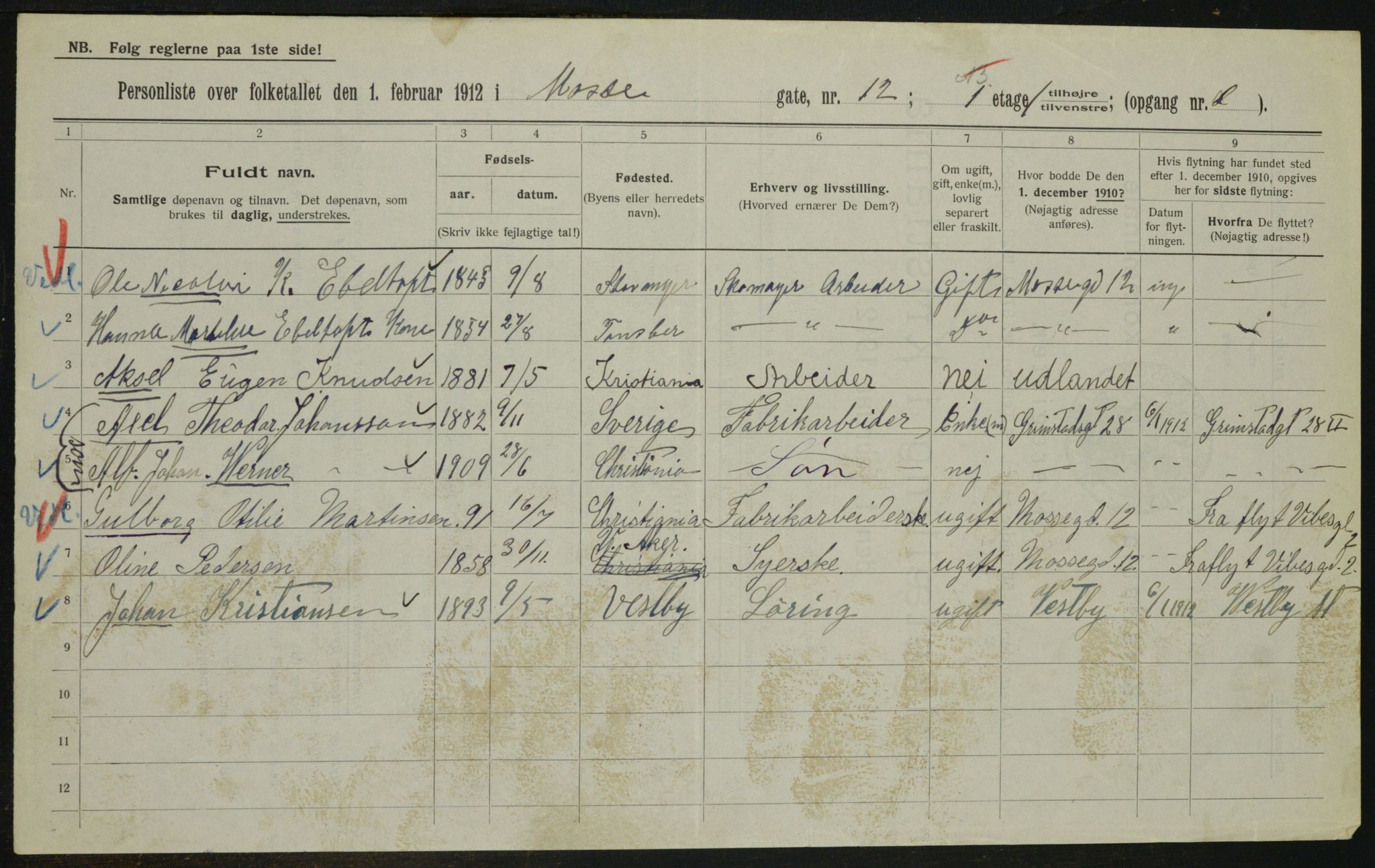 OBA, Municipal Census 1912 for Kristiania, 1912, p. 66403