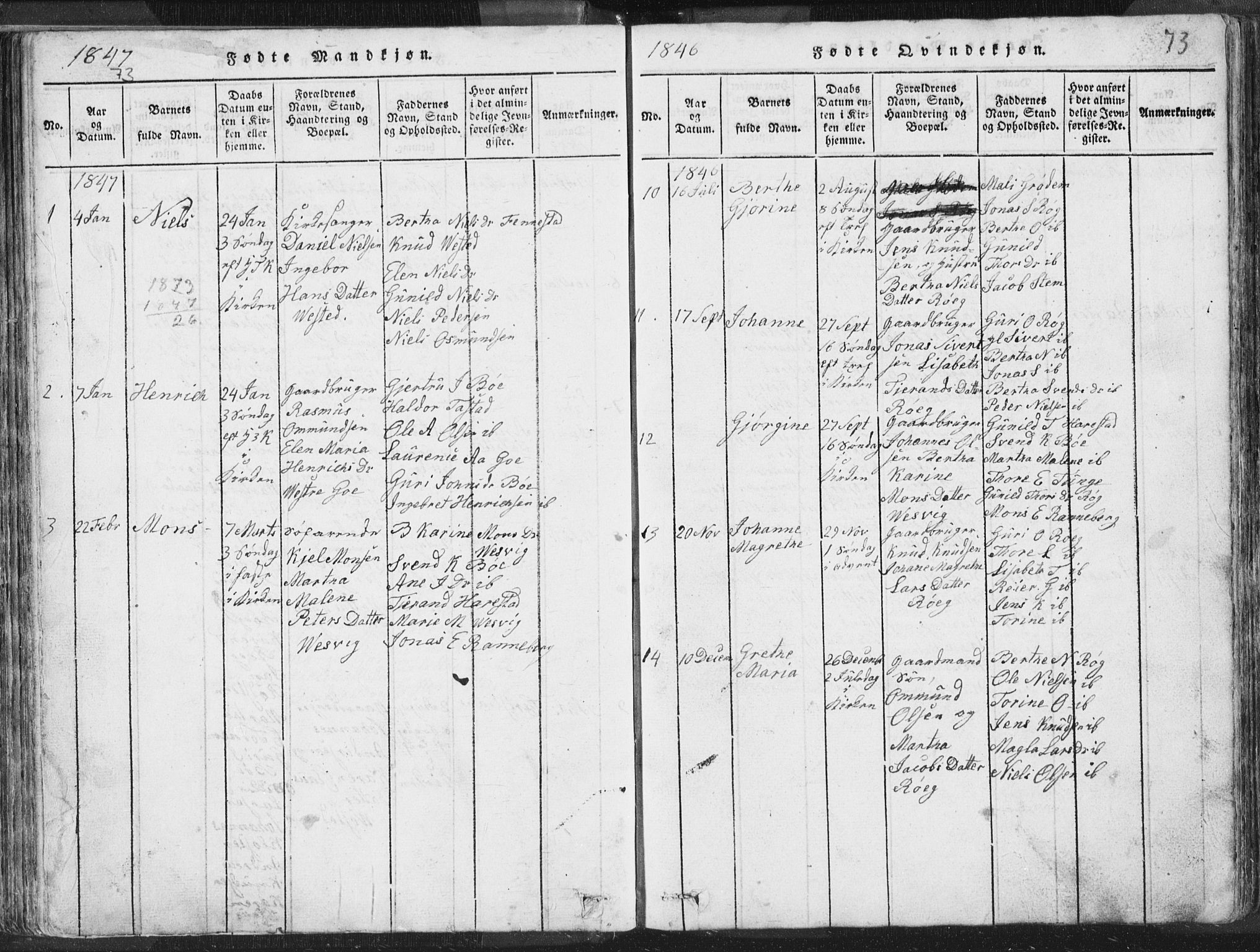 Hetland sokneprestkontor, AV/SAST-A-101826/30/30BA/L0001: Parish register (official) no. A 1, 1816-1856, p. 73