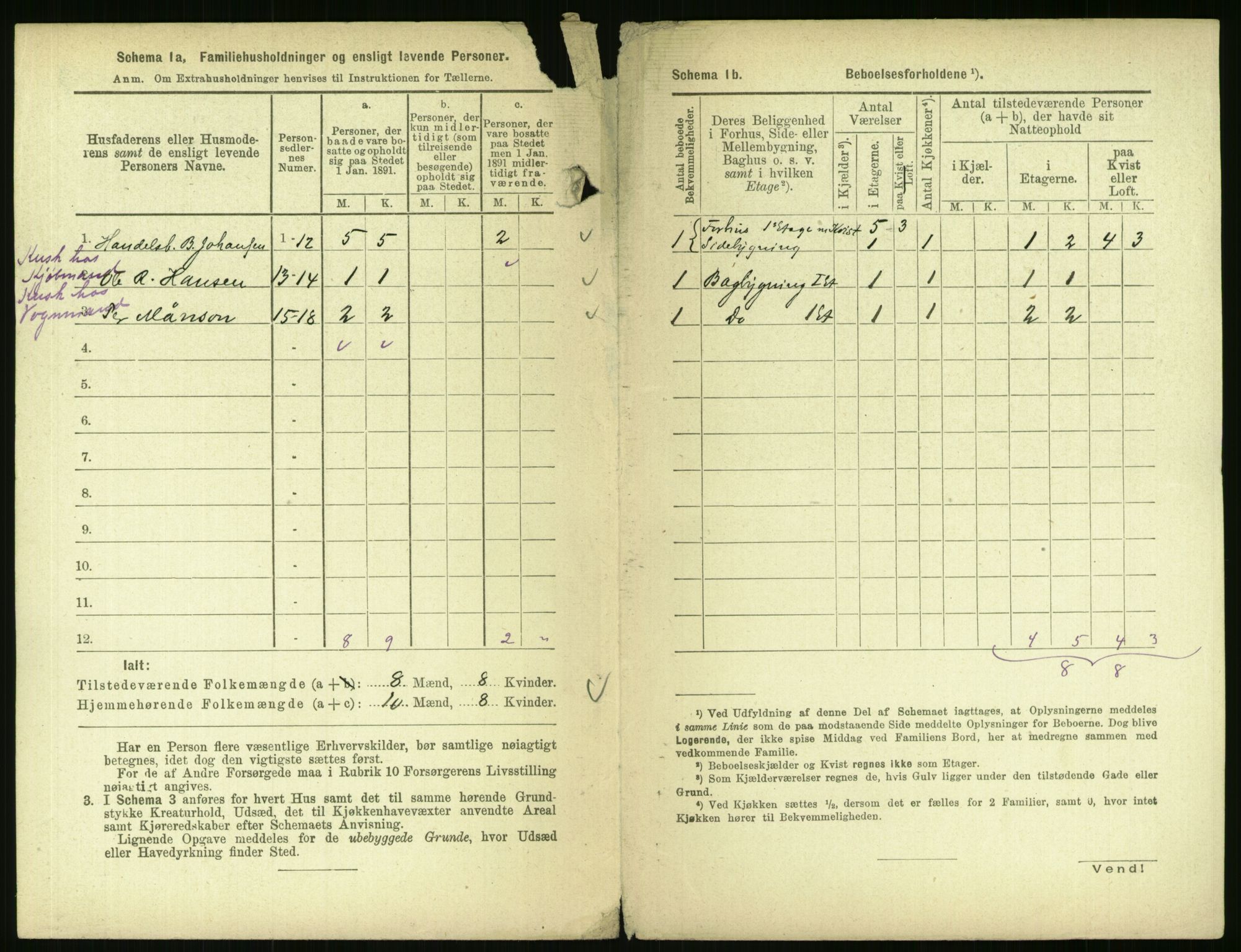 RA, 1891 census for 0301 Kristiania, 1891, p. 39604
