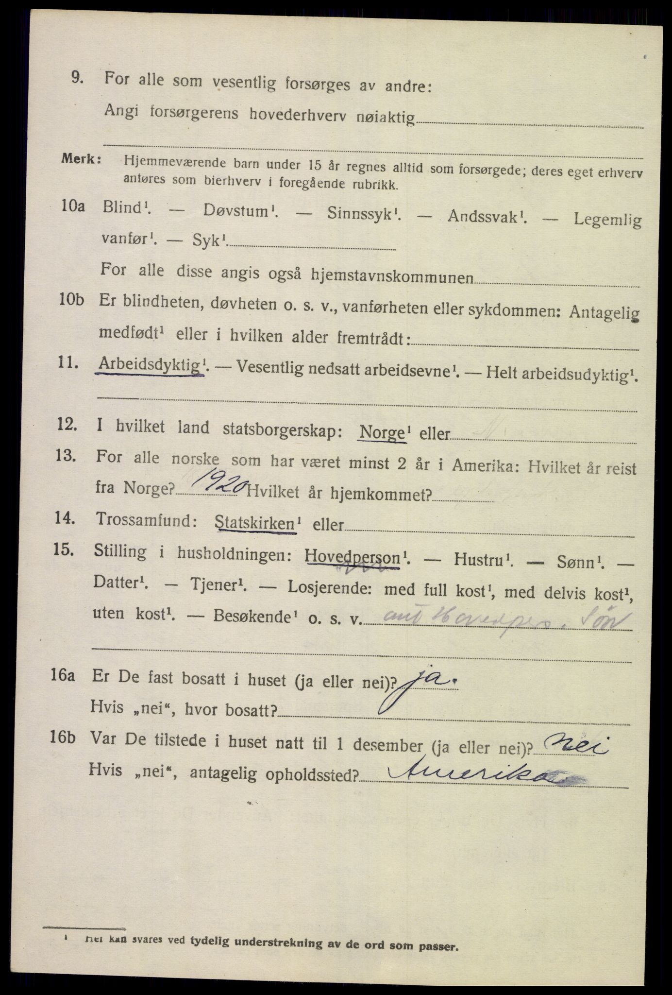 SAK, 1920 census for Sør-Audnedal, 1920, p. 7132