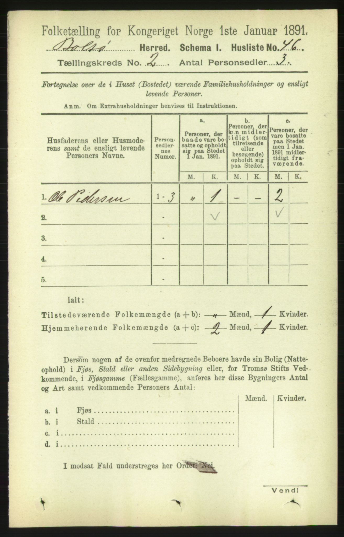 RA, 1891 census for 1544 Bolsøy, 1891, p. 892