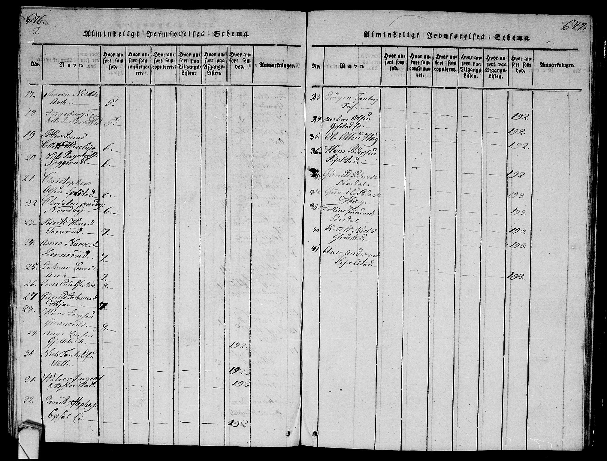 Lier kirkebøker, AV/SAKO-A-230/G/Ga/L0001: Parish register (copy) no. I 1, 1813-1824, p. 676-677