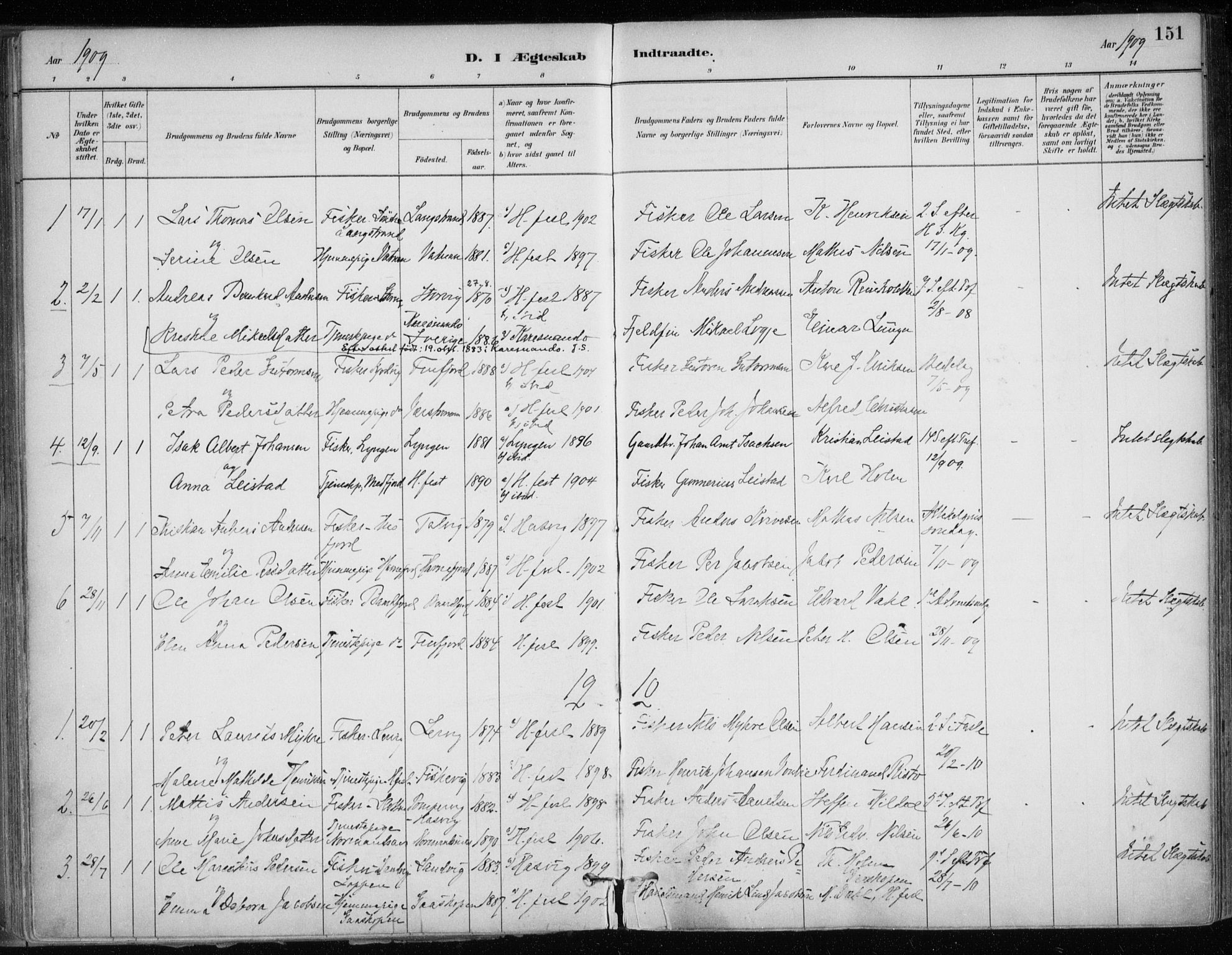 Hammerfest sokneprestkontor, SATØ/S-1347/H/Ha/L0013.kirke: Parish register (official) no. 13, 1898-1917, p. 151