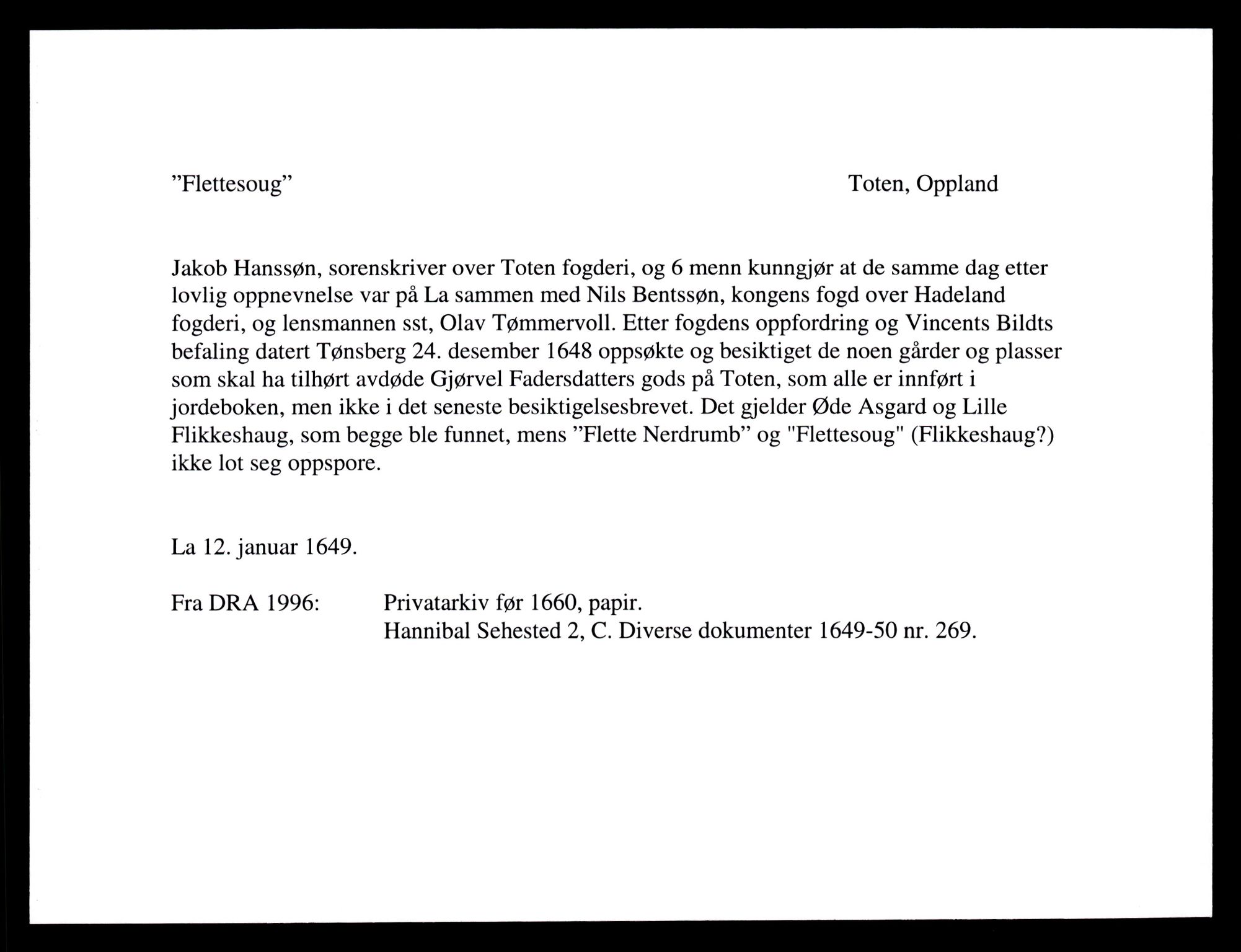 Riksarkivets diplomsamling, AV/RA-EA-5965/F35/F35e/L0011: Registreringssedler Oppland 3, 1400-1700, p. 117