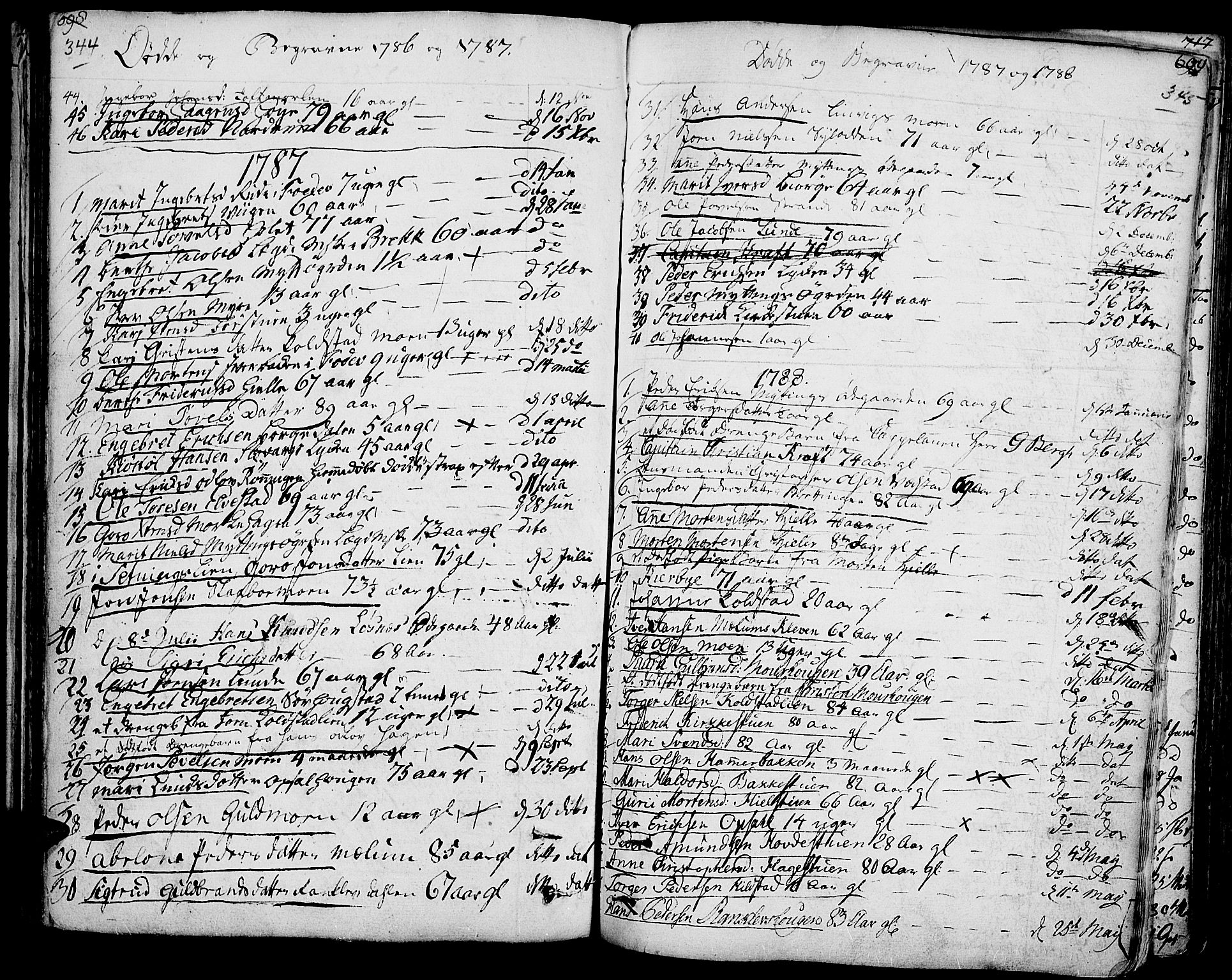 Ringebu prestekontor, AV/SAH-PREST-082/H/Ha/Haa/L0003: Parish register (official) no. 3, 1781-1820, p. 344-345