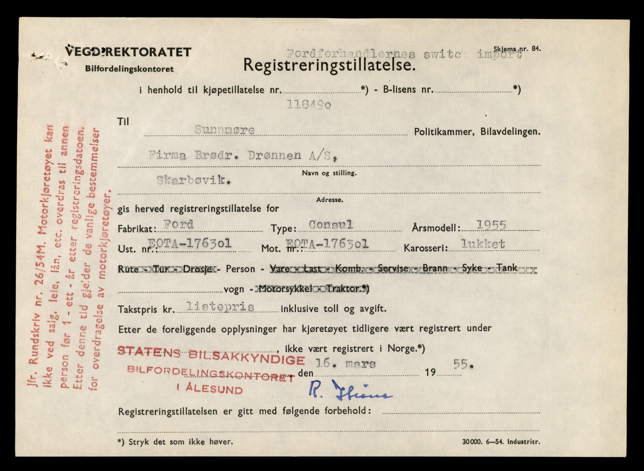 Møre og Romsdal vegkontor - Ålesund trafikkstasjon, AV/SAT-A-4099/F/Fe/L0048: Registreringskort for kjøretøy T 14721 - T 14863, 1927-1998, p. 135