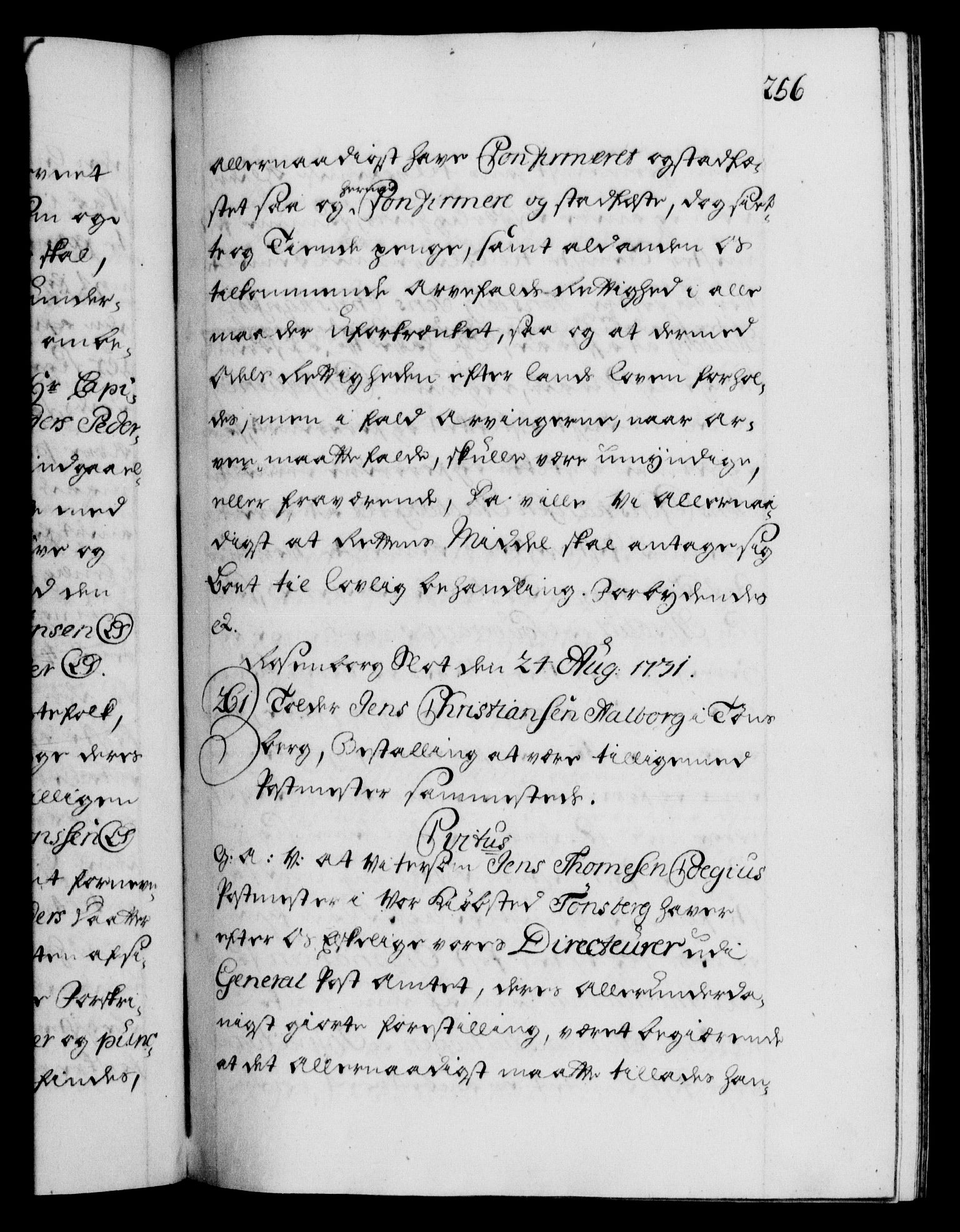 Danske Kanselli 1572-1799, AV/RA-EA-3023/F/Fc/Fca/Fcaa/L0027: Norske registre, 1730-1732, p. 256a