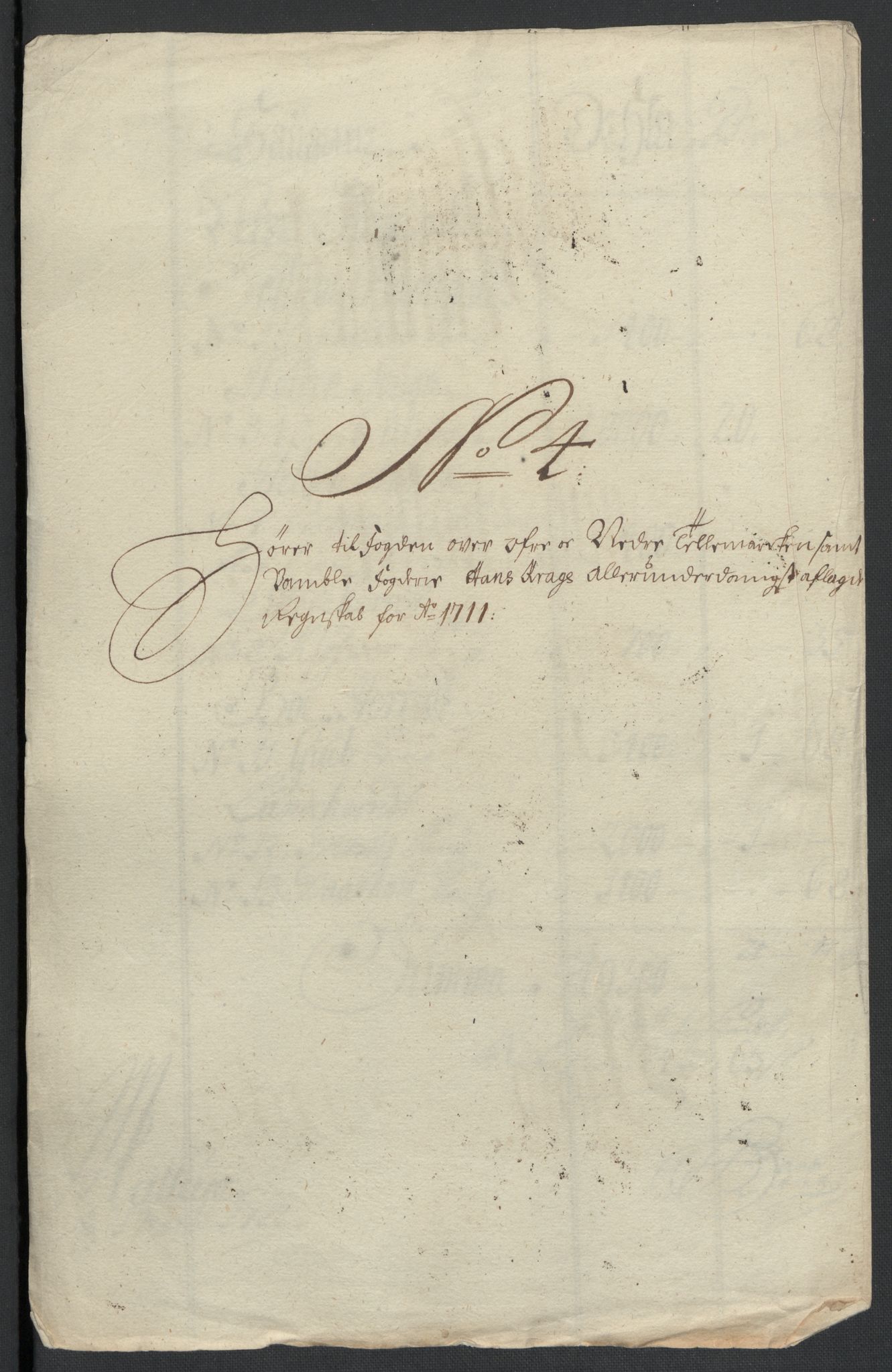 Rentekammeret inntil 1814, Reviderte regnskaper, Fogderegnskap, AV/RA-EA-4092/R36/L2120: Fogderegnskap Øvre og Nedre Telemark og Bamble, 1711, p. 81