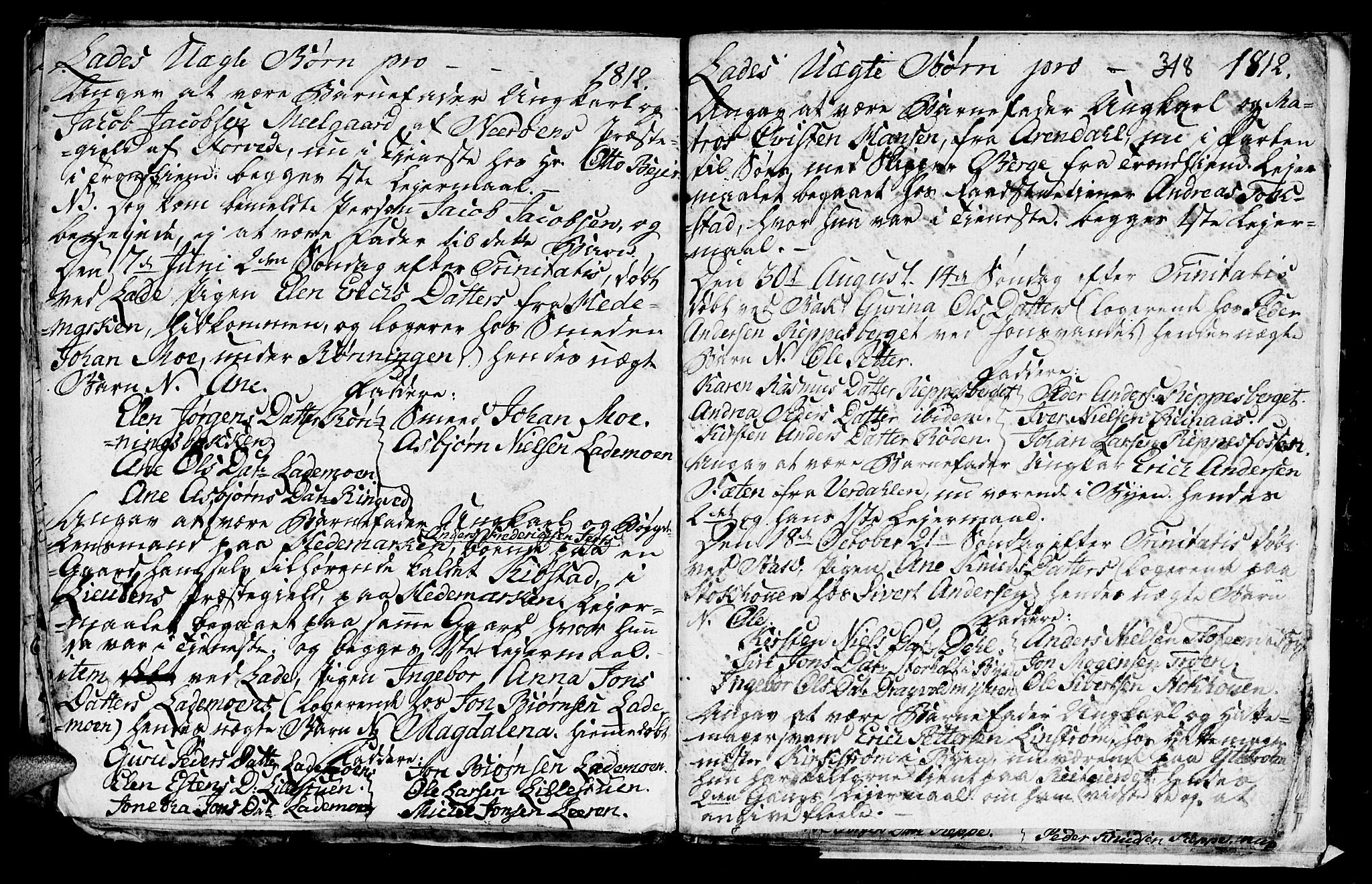 Ministerialprotokoller, klokkerbøker og fødselsregistre - Sør-Trøndelag, SAT/A-1456/606/L0305: Parish register (copy) no. 606C01, 1757-1819, p. 318