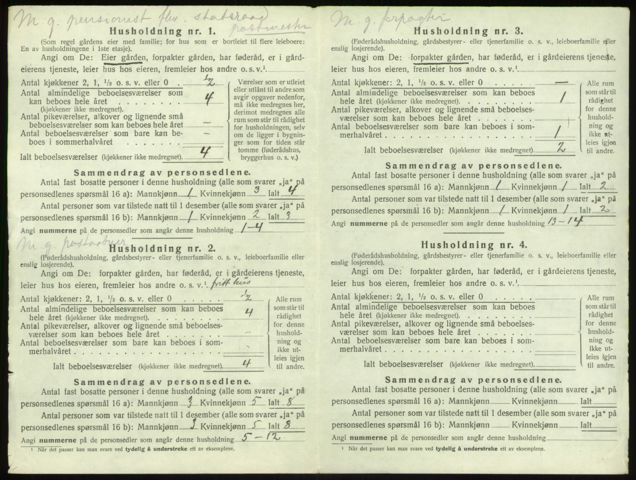 SAB, 1920 census for Vik, 1920, p. 487