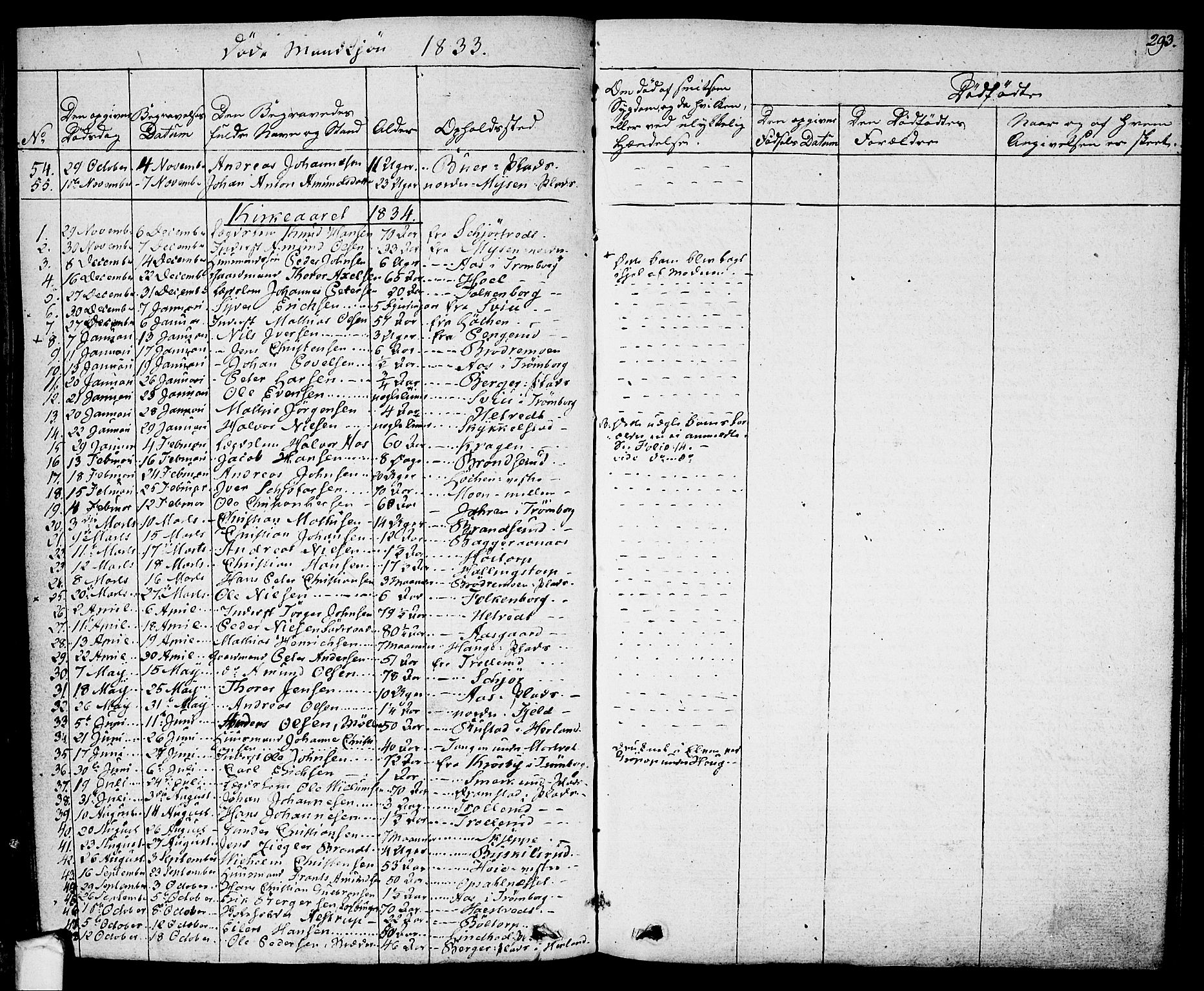 Eidsberg prestekontor Kirkebøker, SAO/A-10905/F/Fa/L0008: Parish register (official) no. I 8, 1832-1848, p. 293