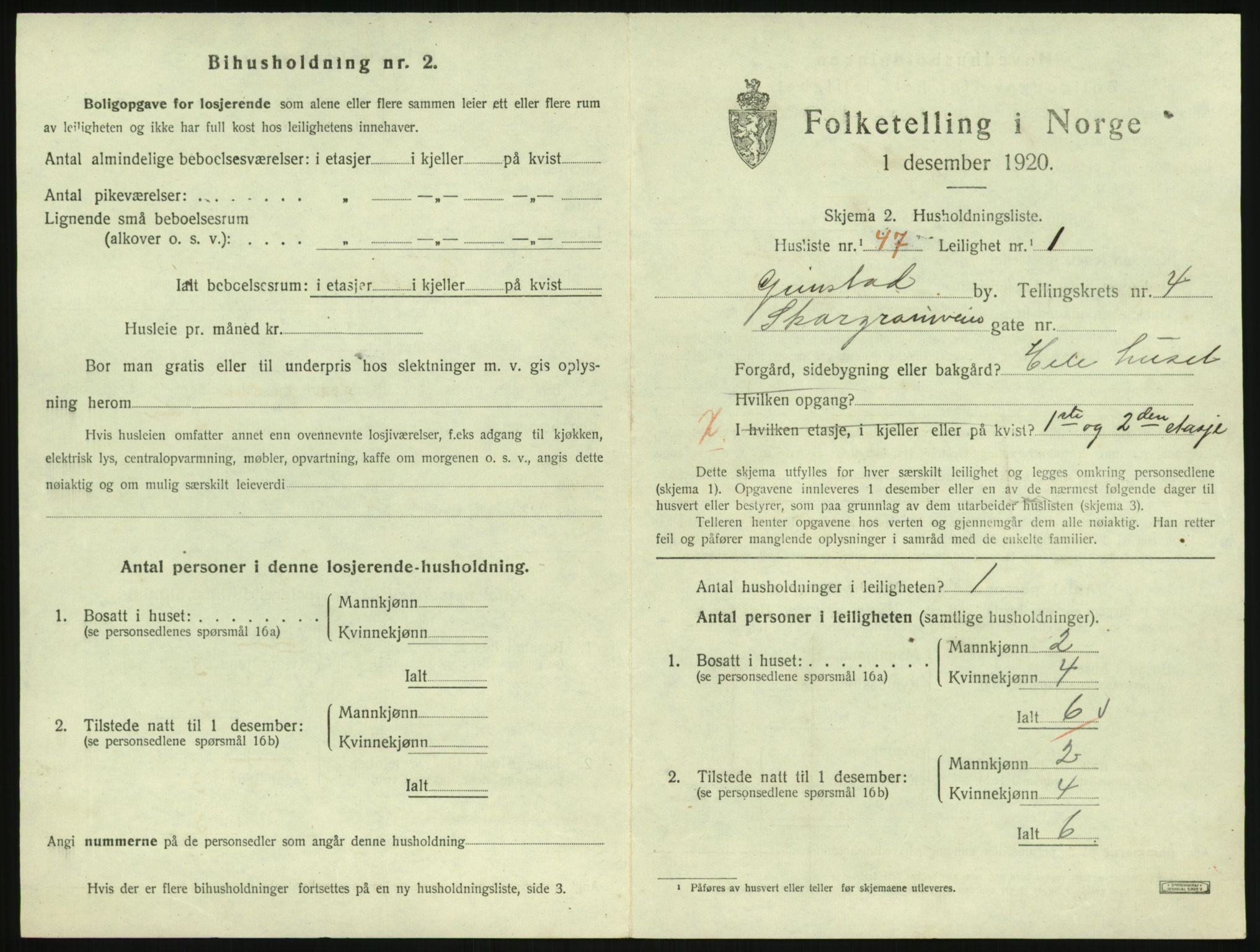 SAK, 1920 census for Grimstad, 1920, p. 1961