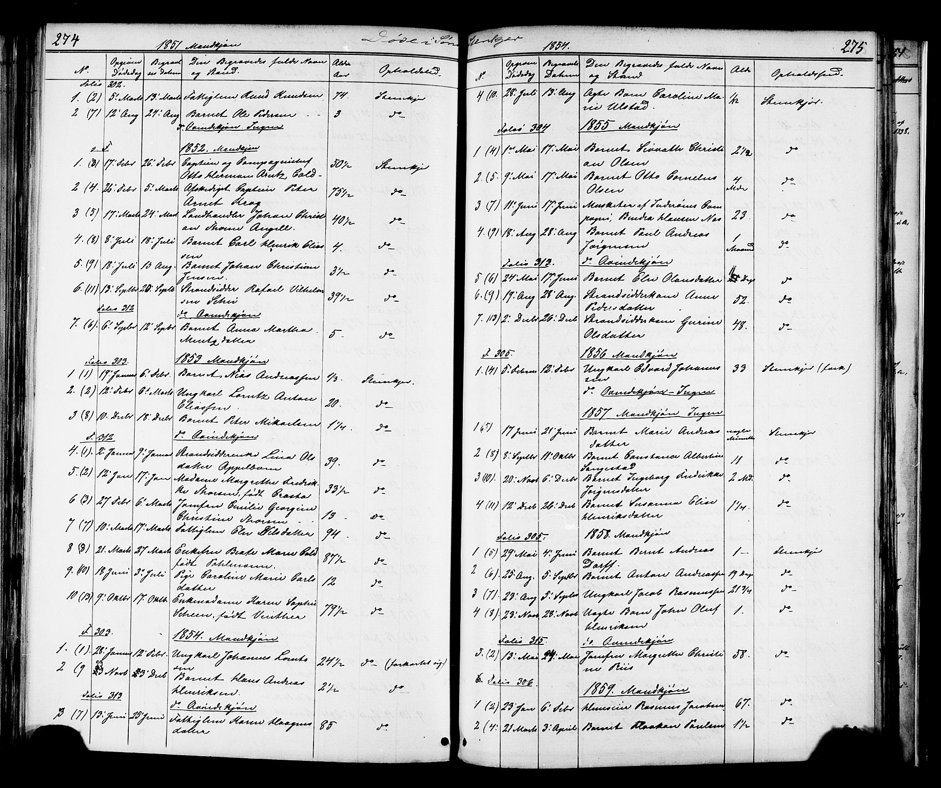 Ministerialprotokoller, klokkerbøker og fødselsregistre - Nord-Trøndelag, SAT/A-1458/739/L0367: Parish register (official) no. 739A01 /1, 1838-1868, p. 274-275