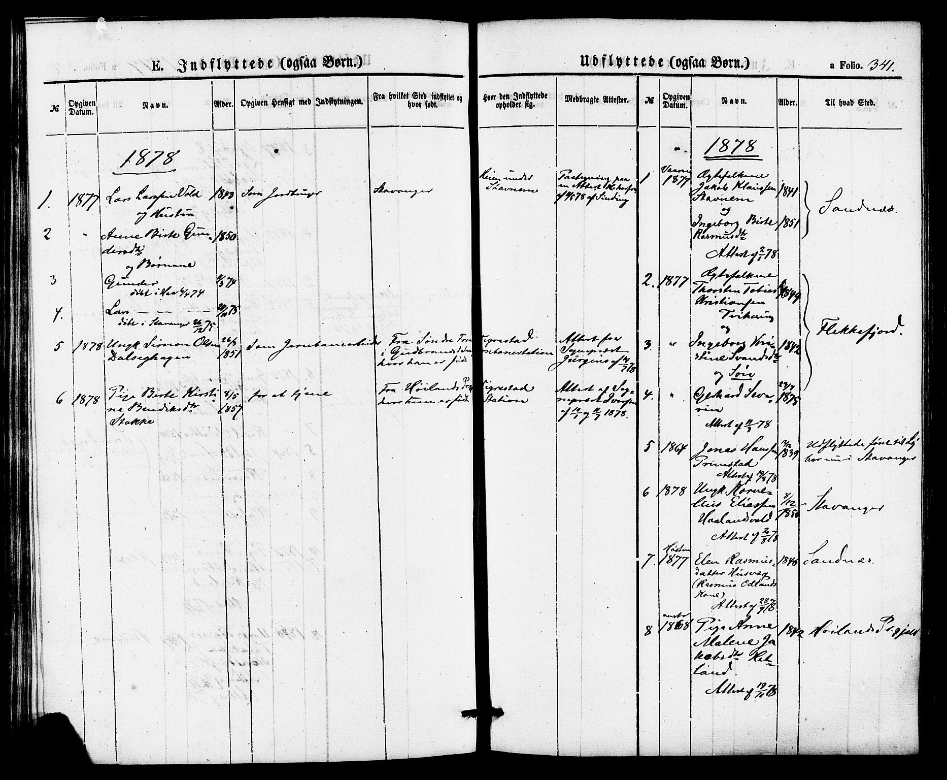 Hå sokneprestkontor, AV/SAST-A-101801/001/30BA/L0009: Parish register (official) no. A 8, 1855-1878, p. 341