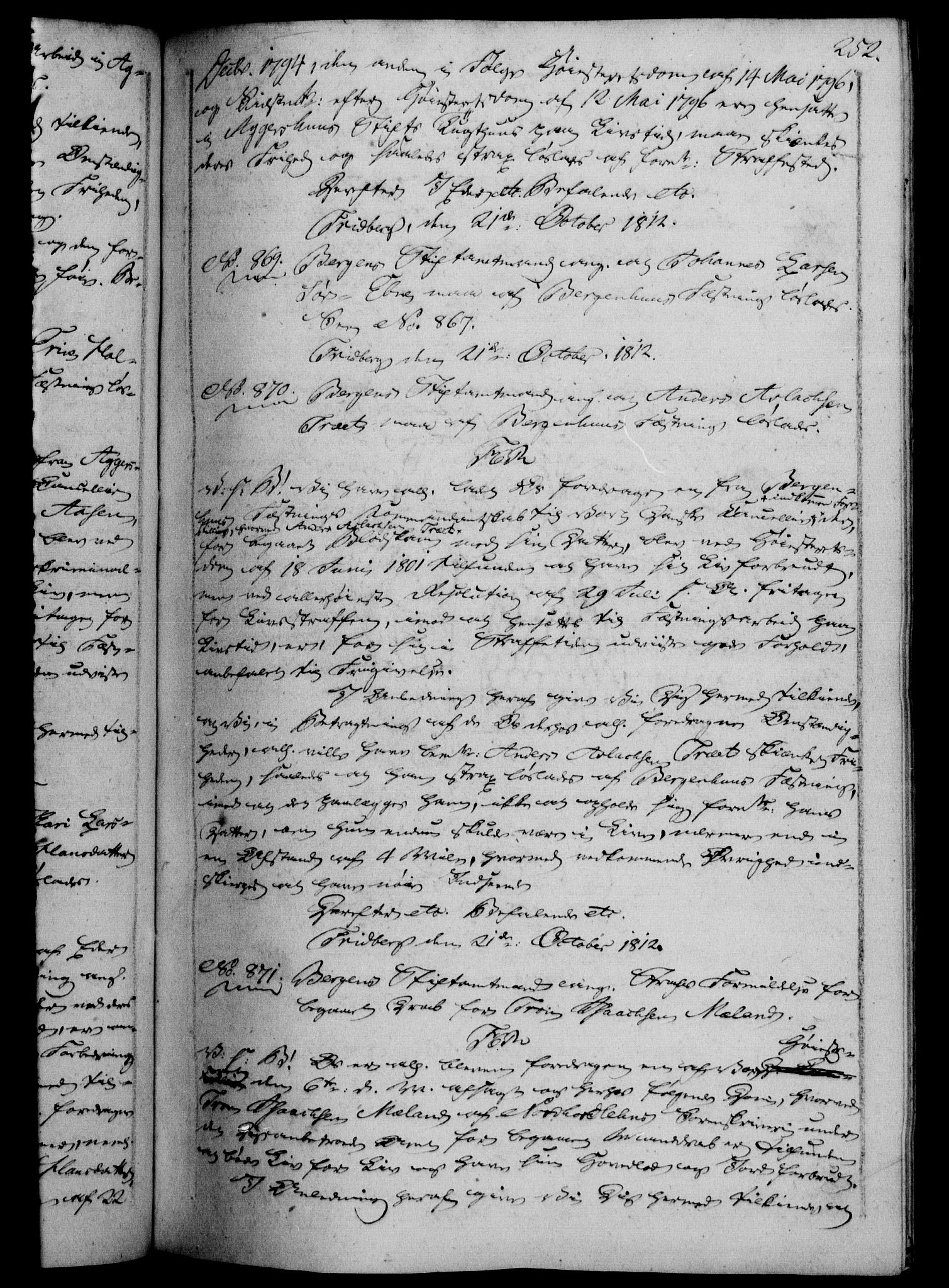 Danske Kanselli 1800-1814, AV/RA-EA-3024/H/Hf/Hfb/Hfba/L0005: Registranter, 1811-1814, p. 252a