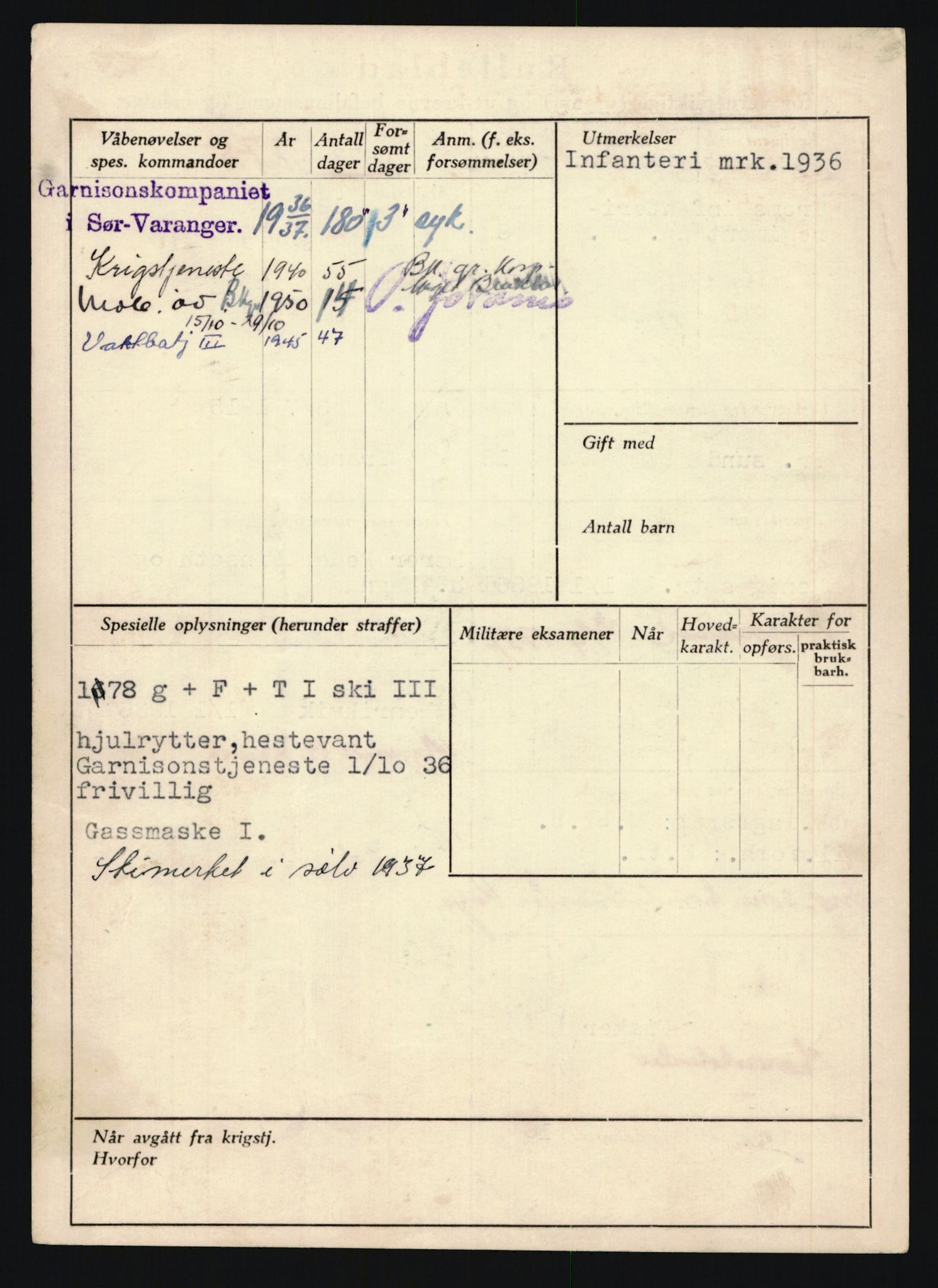 Forsvaret, Troms infanteriregiment nr. 16, AV/RA-RAFA-3146/P/Pa/L0020: Rulleblad for regimentets menige mannskaper, årsklasse 1936, 1936, p. 230