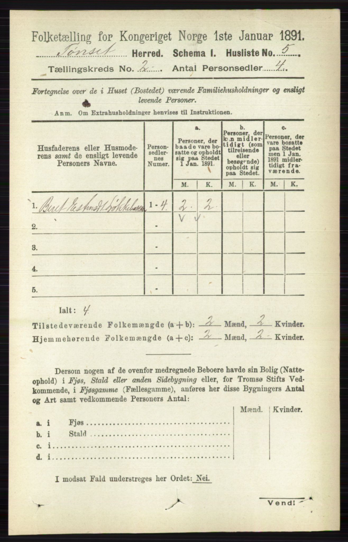 RA, 1891 census for 0437 Tynset, 1891, p. 299