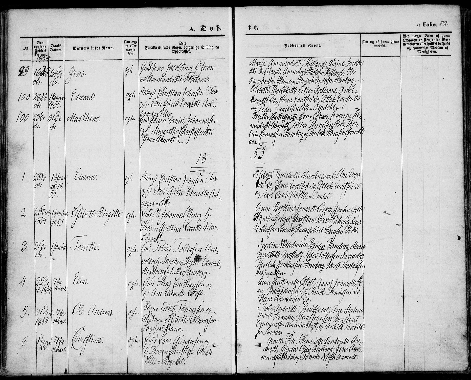 Sokndal sokneprestkontor, AV/SAST-A-101808: Parish register (official) no. A 8.1, 1842-1857, p. 131