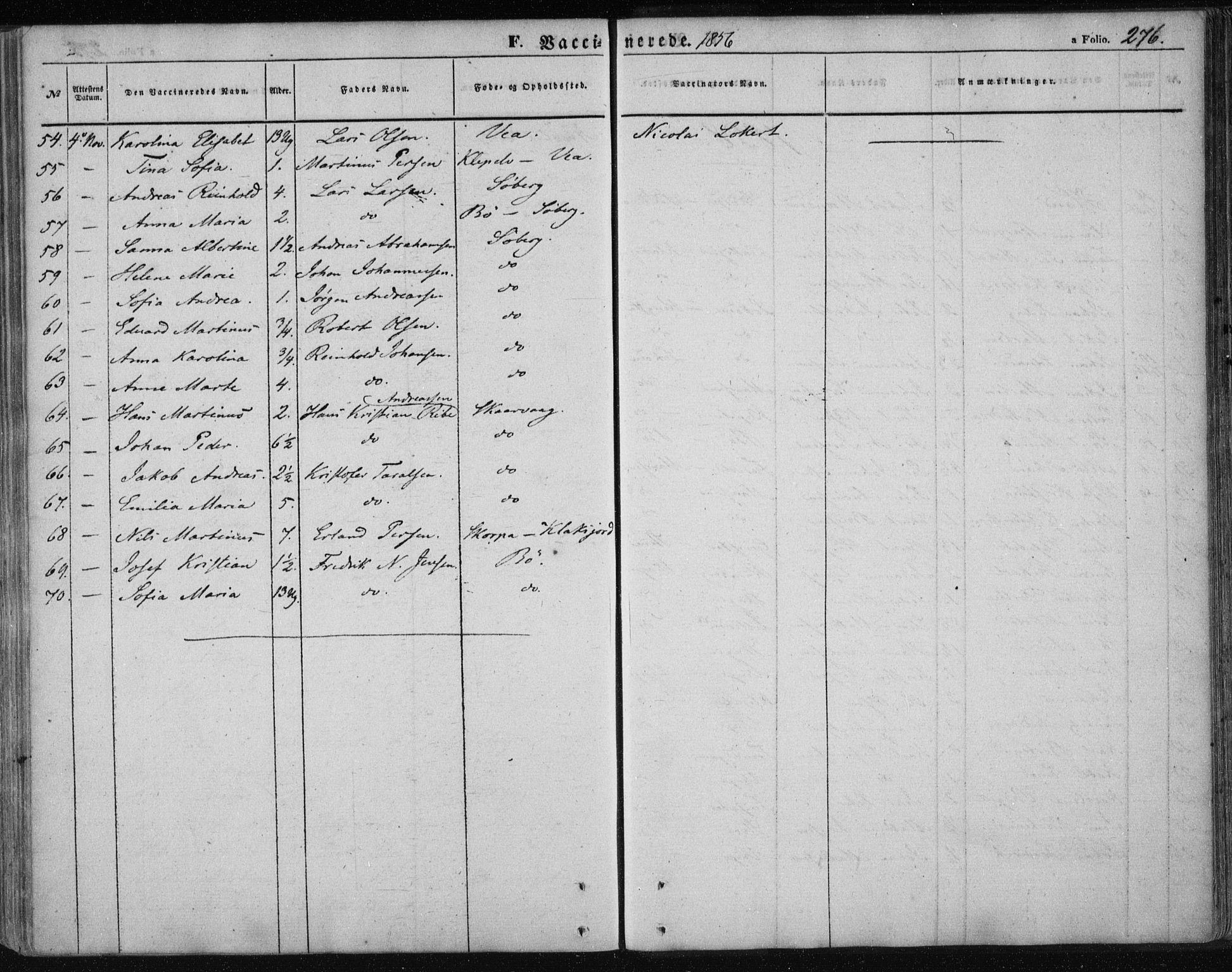 Ministerialprotokoller, klokkerbøker og fødselsregistre - Nordland, AV/SAT-A-1459/891/L1300: Parish register (official) no. 891A05, 1856-1870, p. 276