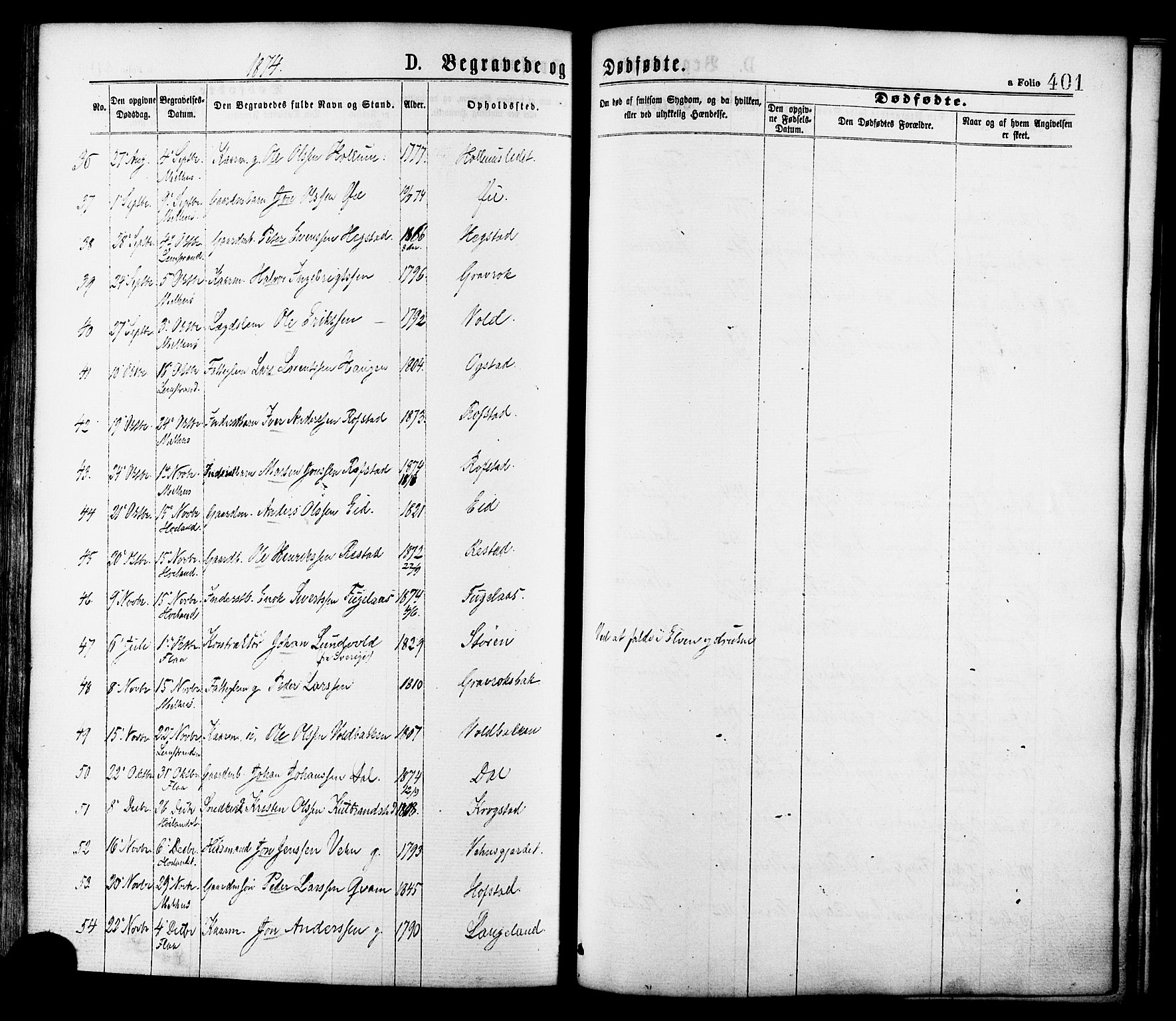 Ministerialprotokoller, klokkerbøker og fødselsregistre - Sør-Trøndelag, SAT/A-1456/691/L1079: Parish register (official) no. 691A11, 1873-1886, p. 401