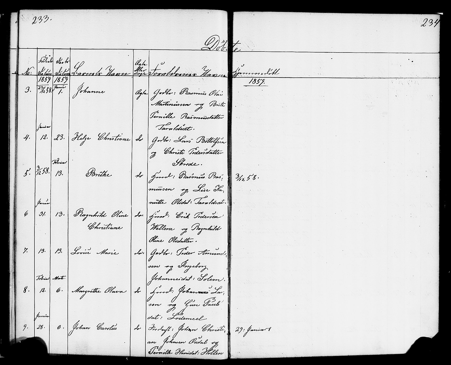 Hornindal sokneprestembete, AV/SAB-A-82401/H/Haa/Haaa/L0001: Parish register (official) no. A 1, 1837-1866, p. 234-235