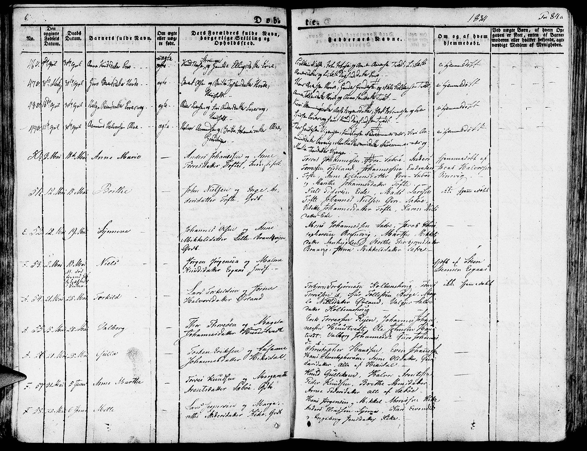 Fjelberg sokneprestembete, SAB/A-75201/H/Haa: Parish register (official) no. A 5, 1822-1834, p. 84