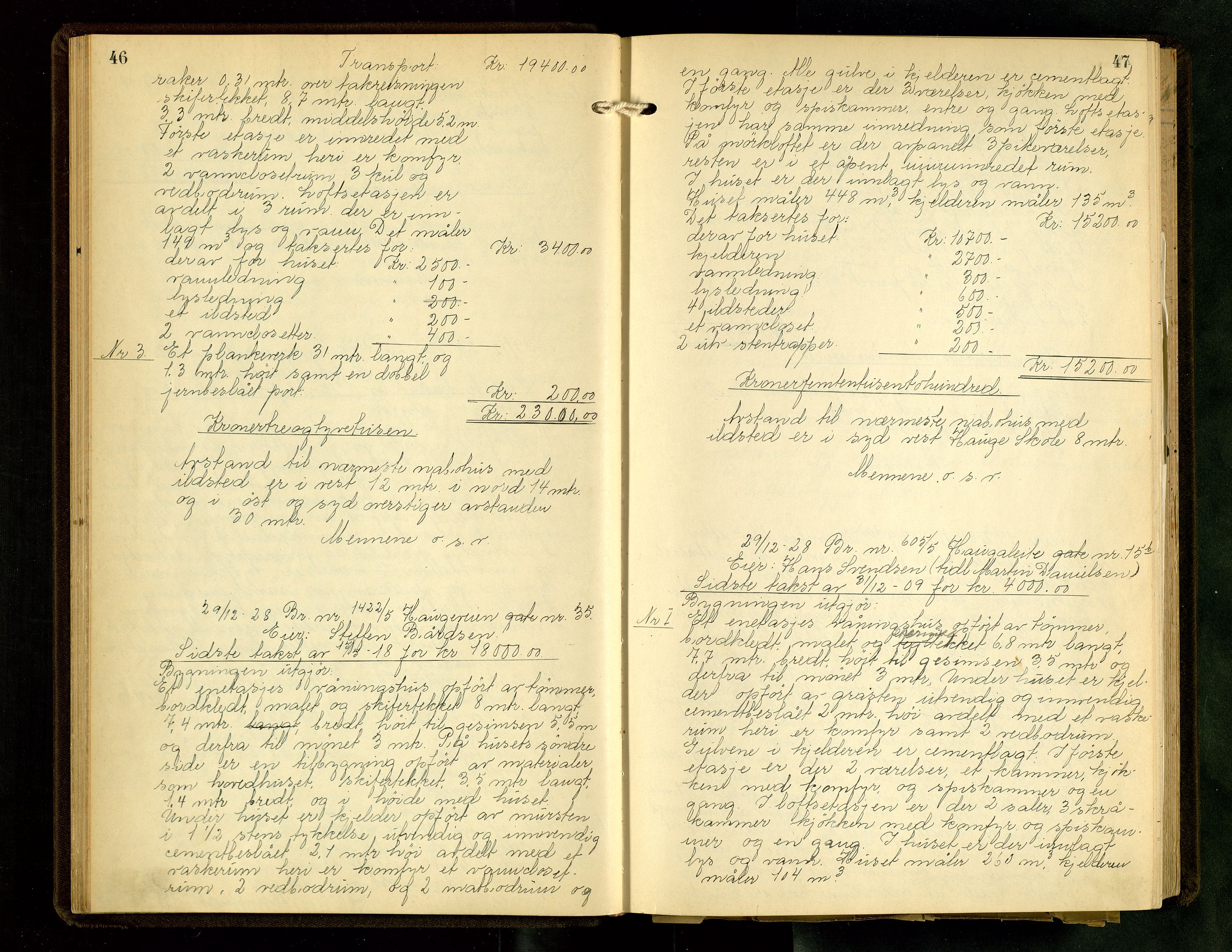 Norges Brannkasse Haugesund, AV/SAST-A-102142/0002/O/L0013: Branntakstprotokoll, 1928-1931, p. 46-47