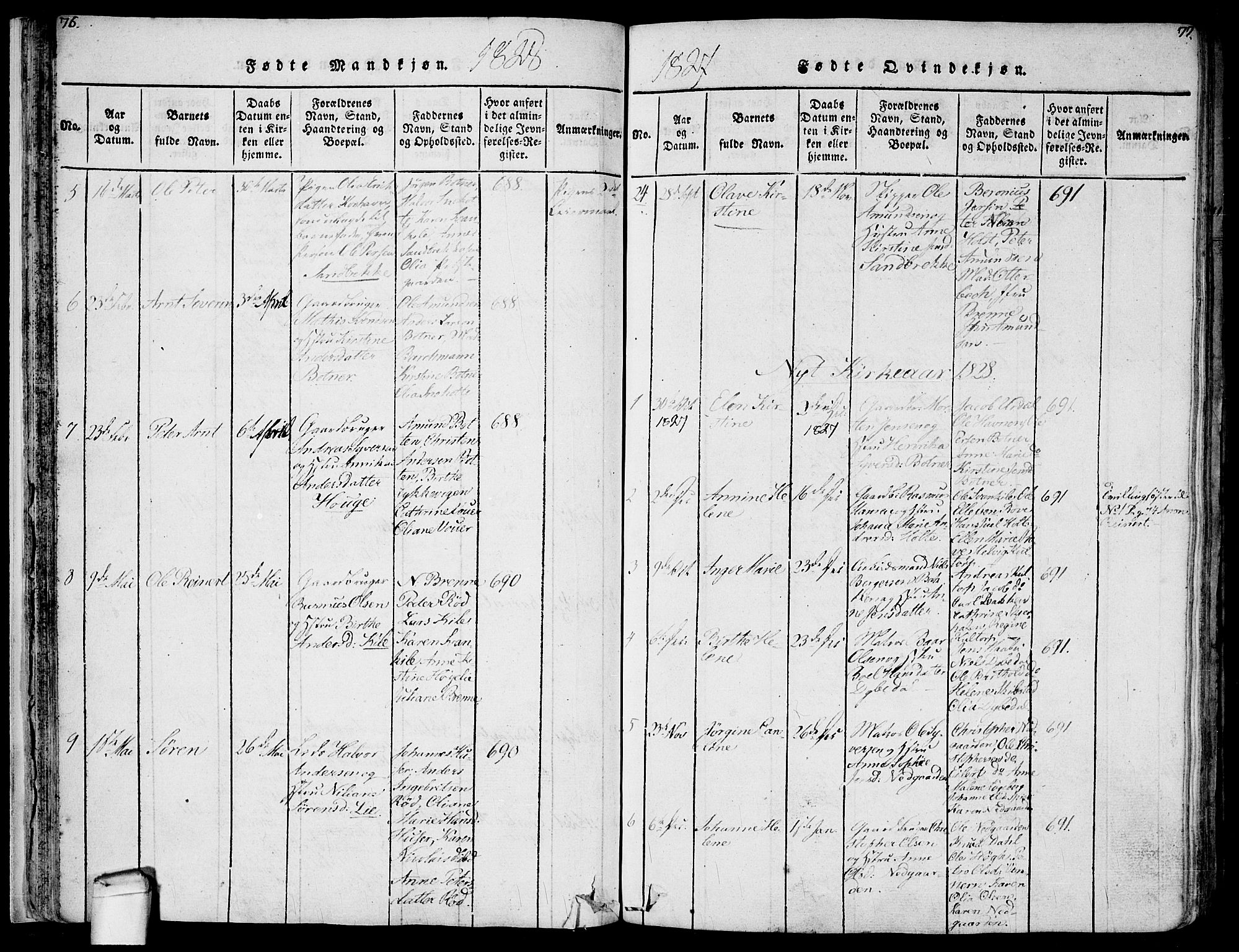 Hvaler prestekontor Kirkebøker, SAO/A-2001/F/Fa/L0005: Parish register (official) no. I 5, 1816-1845, p. 76-77