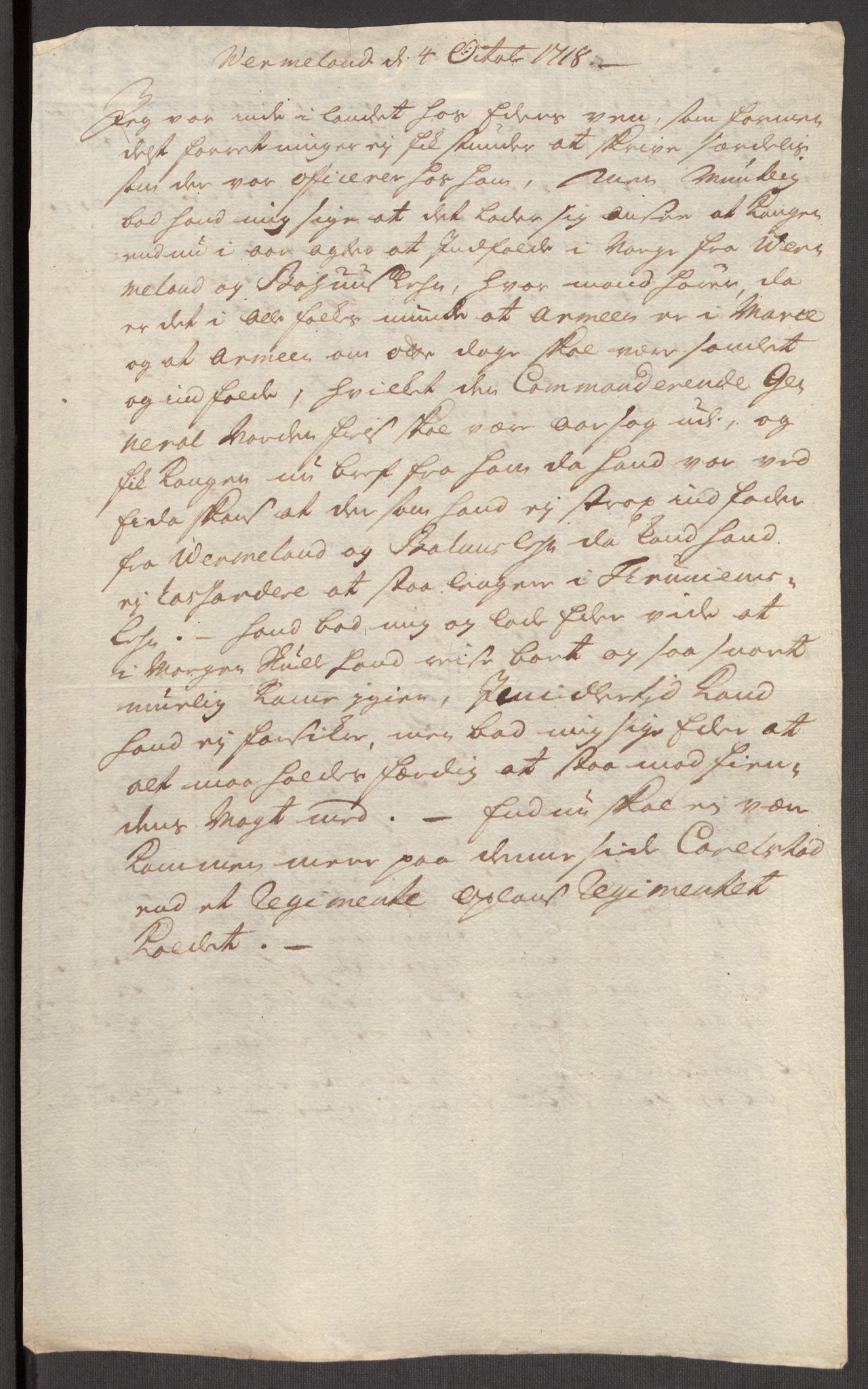 Kommanderende general (KG I) med Det norske krigsdirektorium, AV/RA-EA-5419/E/Eb/L0012: Kunnskap om fienden, kronologisk ordnet, 1718-1719, p. 351