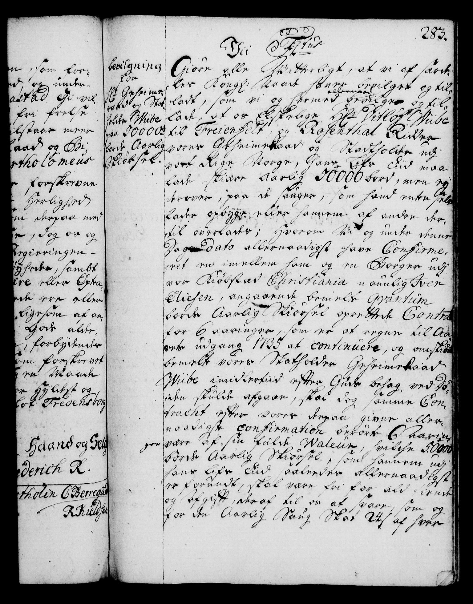 Rentekammeret, Kammerkanselliet, RA/EA-3111/G/Gg/Gga/L0003: Norsk ekspedisjonsprotokoll med register (merket RK 53.3), 1727-1734, p. 283