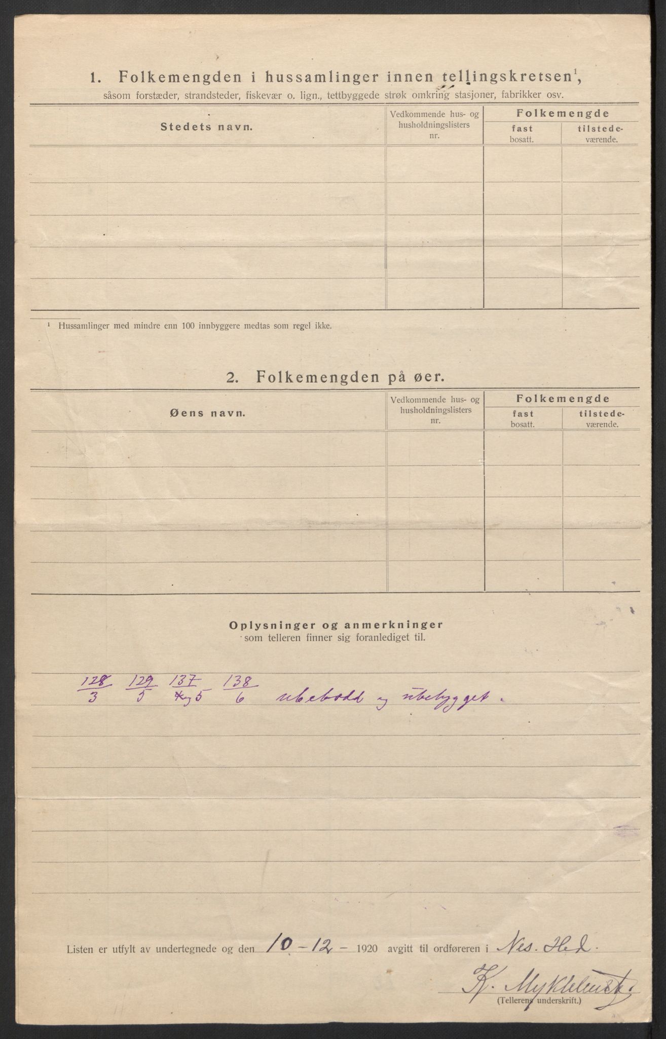 SAH, 1920 census for Nes (Hedmark), 1920, p. 26