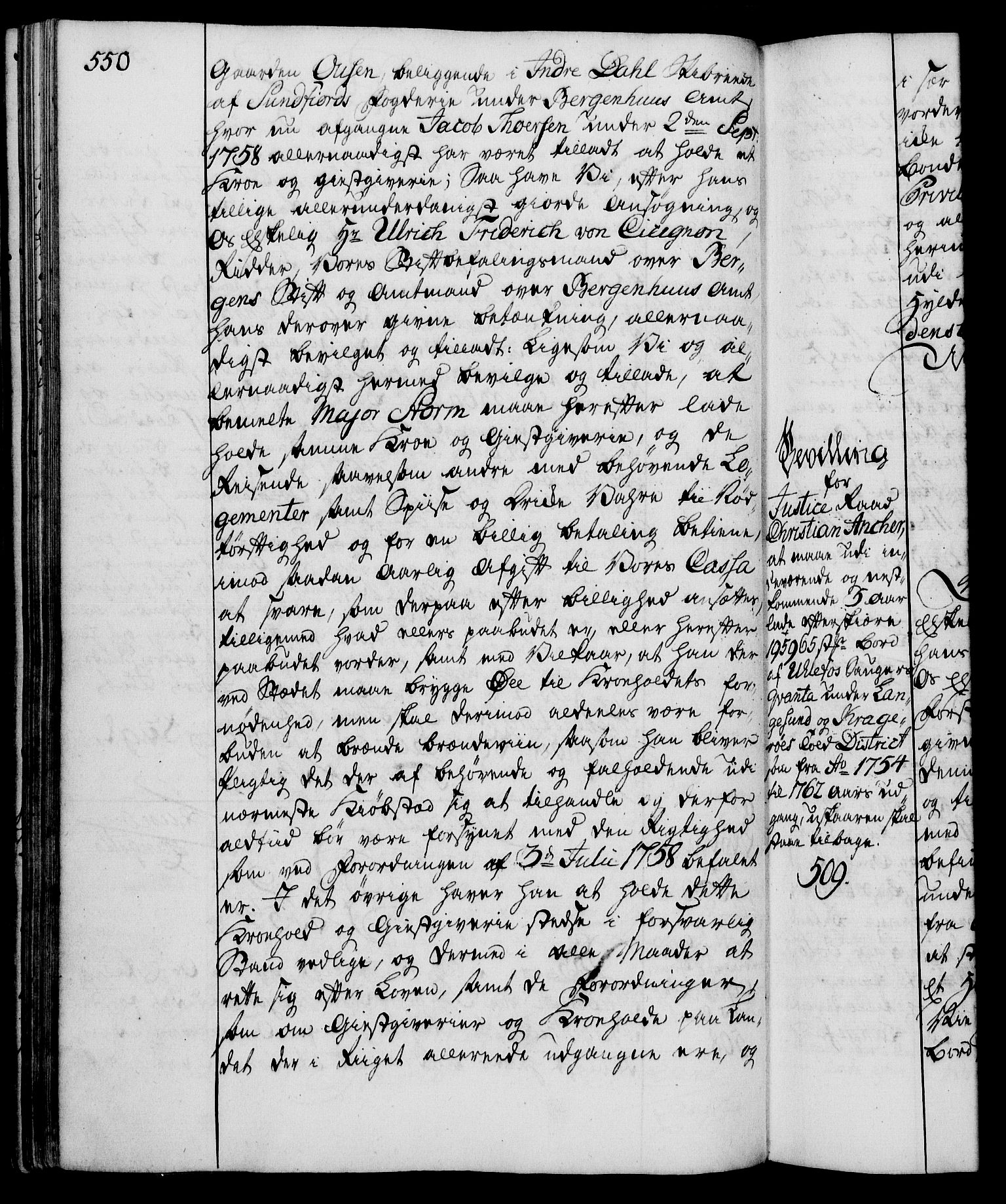 Rentekammeret, Kammerkanselliet, RA/EA-3111/G/Gg/Gga/L0007: Norsk ekspedisjonsprotokoll med register (merket RK 53.7), 1759-1768, p. 550