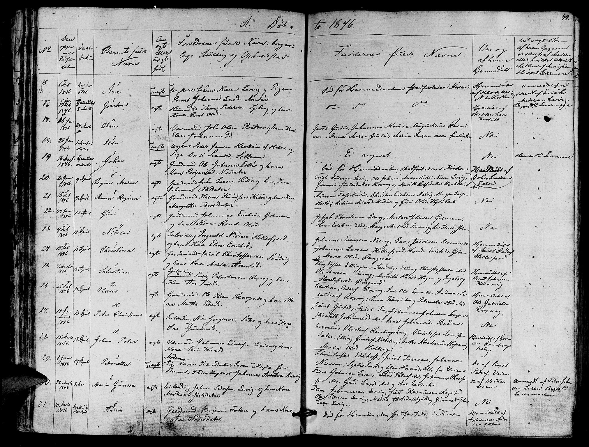 Ministerialprotokoller, klokkerbøker og fødselsregistre - Møre og Romsdal, SAT/A-1454/581/L0936: Parish register (official) no. 581A04, 1836-1852, p. 44