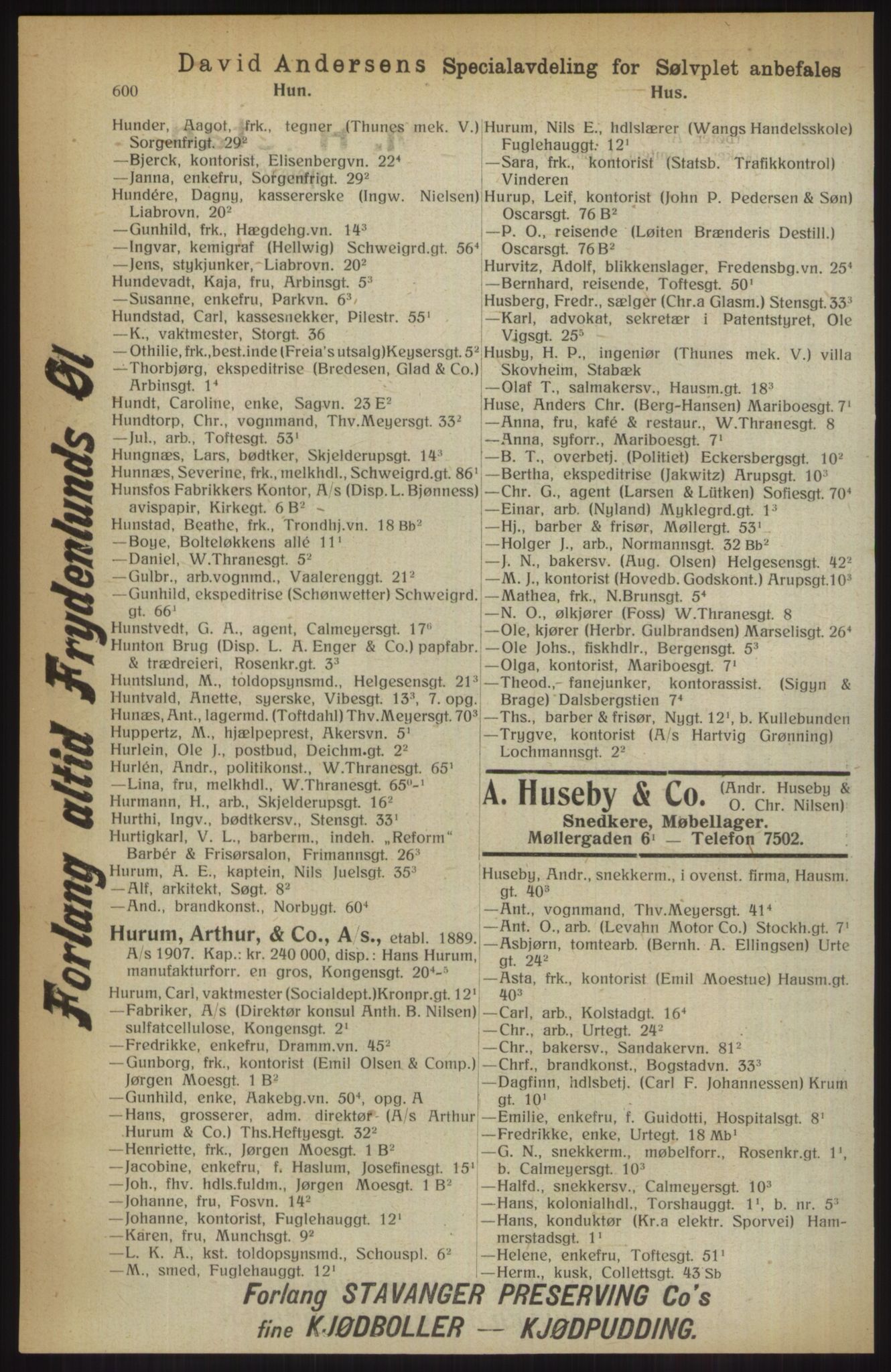 Kristiania/Oslo adressebok, PUBL/-, 1914, p. 600