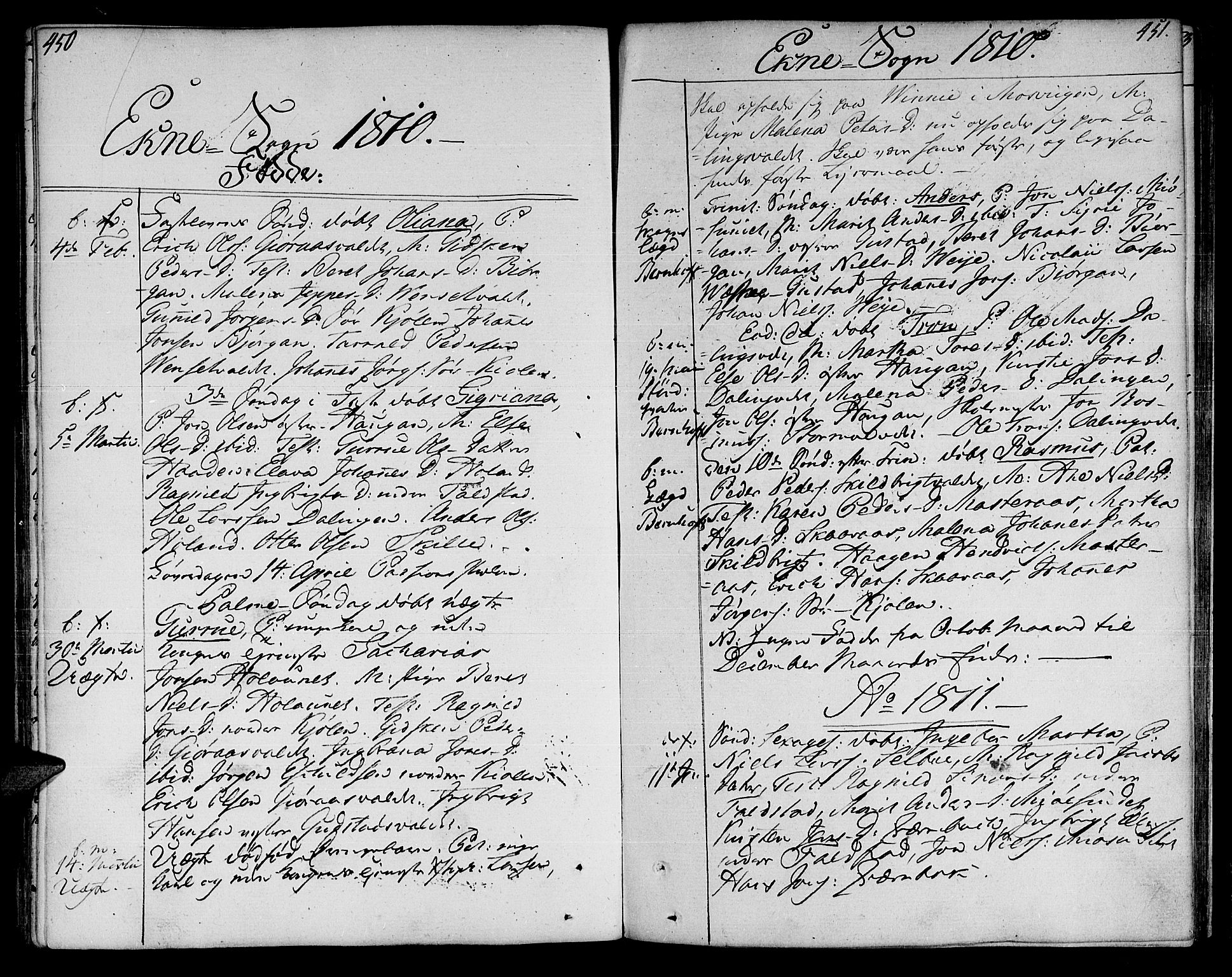 Ministerialprotokoller, klokkerbøker og fødselsregistre - Nord-Trøndelag, SAT/A-1458/717/L0145: Parish register (official) no. 717A03 /2, 1810-1815, p. 450-451