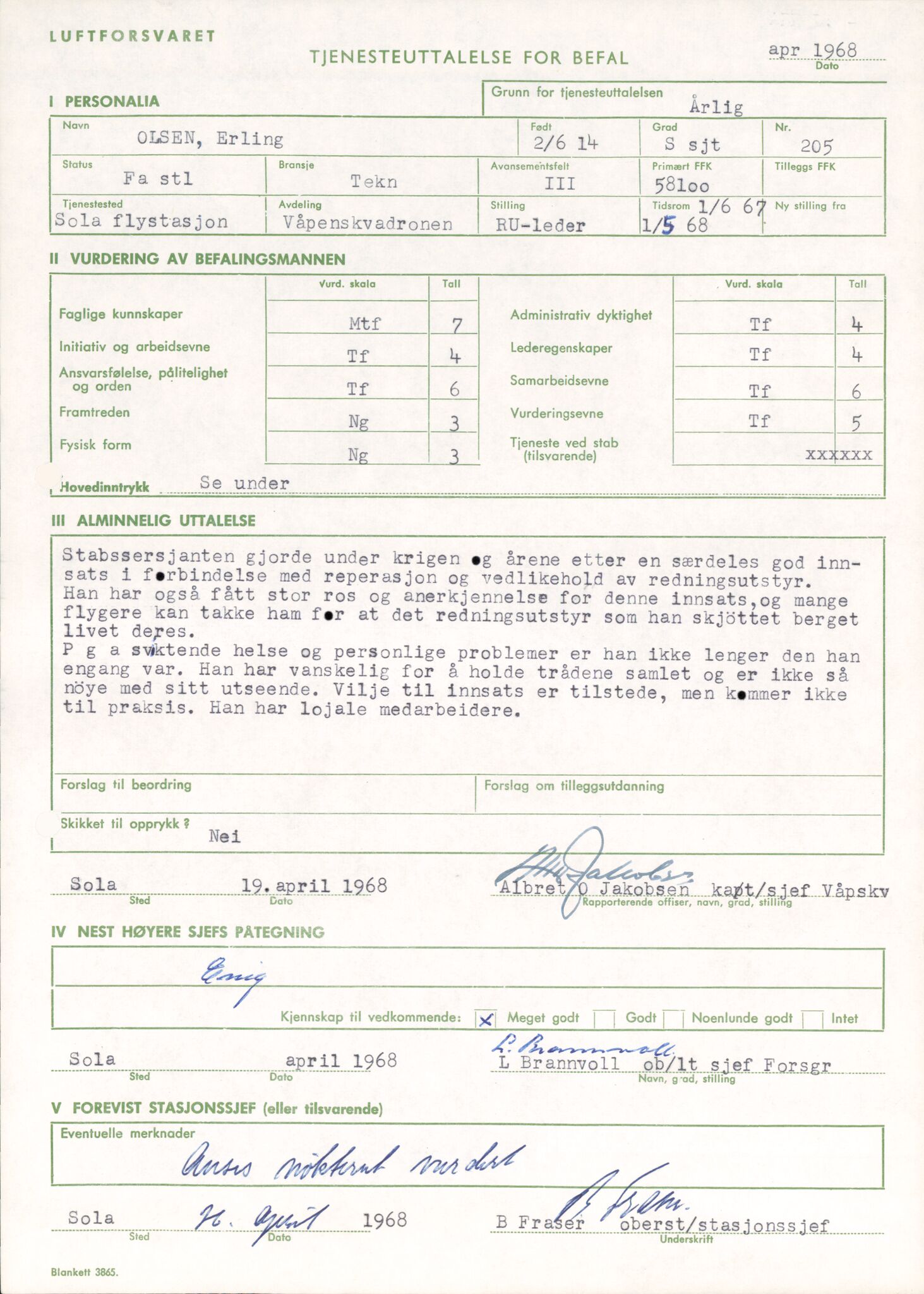 Forsvaret, Forsvarets overkommando/Luftforsvarsstaben, AV/RA-RAFA-4079/P/Pa/L0037: Personellpapirer, 1914, p. 426