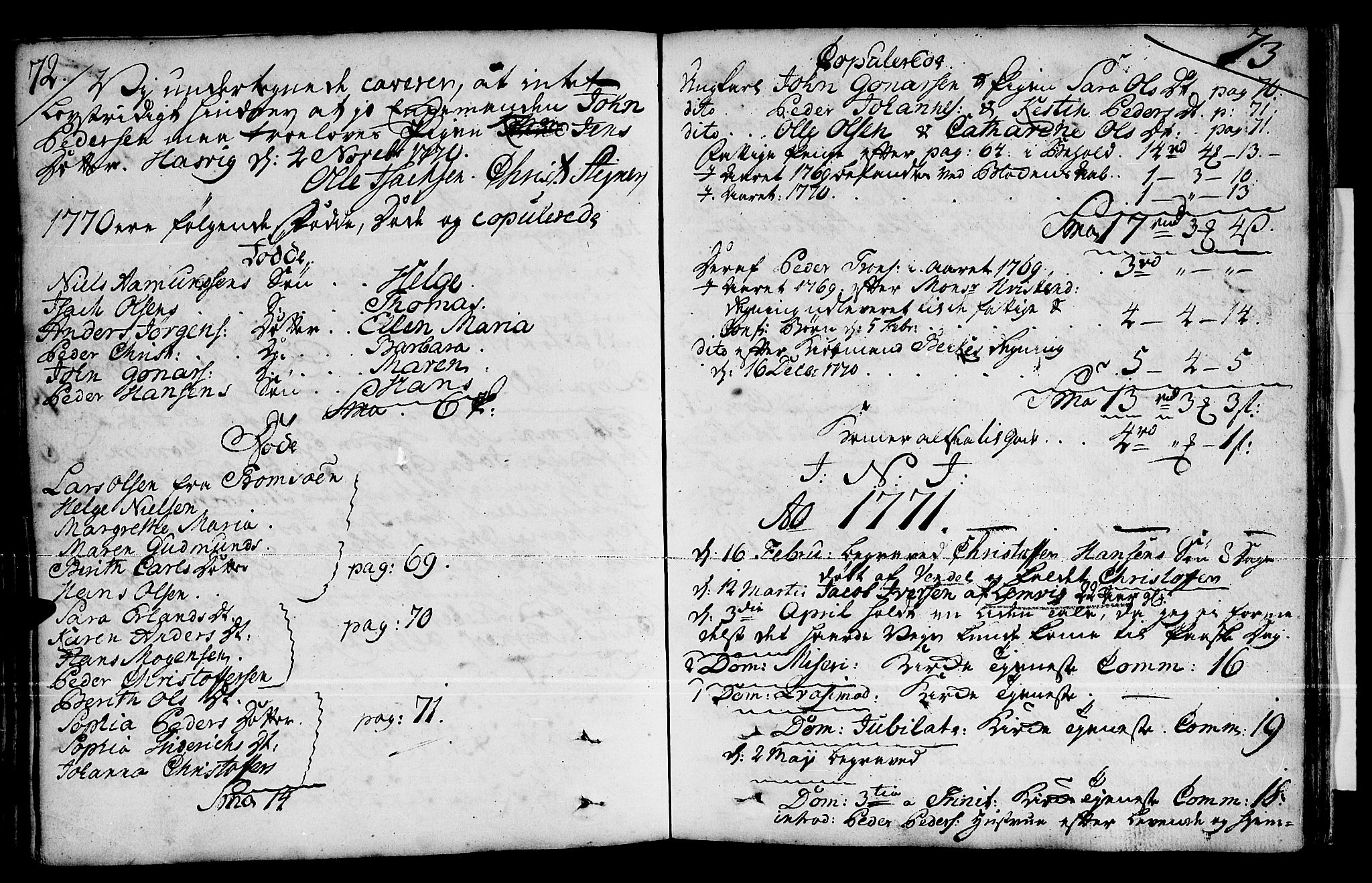 Loppa sokneprestkontor, SATØ/S-1339/H/Ha/L0001kirke: Parish register (official) no. 1 /2, 1753-1784, p. 72-73