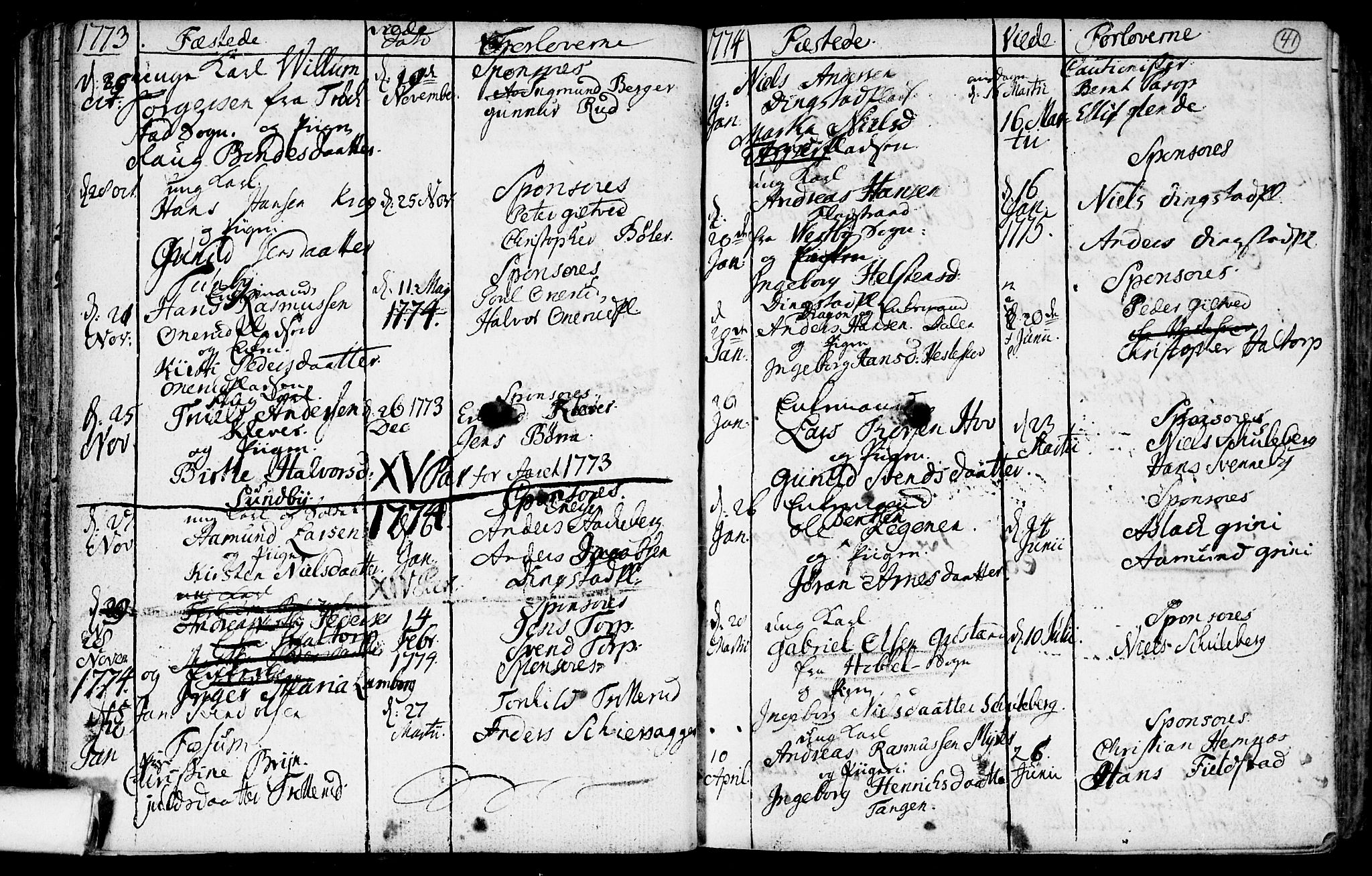 Spydeberg prestekontor Kirkebøker, AV/SAO-A-10924/F/Fa/L0002: Parish register (official) no. I 2, 1739-1780, p. 41