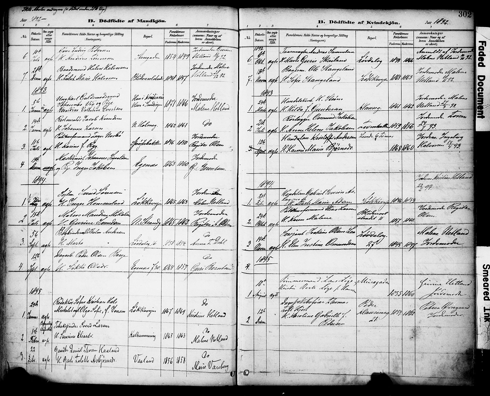Domkirken sokneprestkontor, SAST/A-101812/001/30/30BA/L0030: Parish register (official) no. A 29, 1889-1902, p. 302