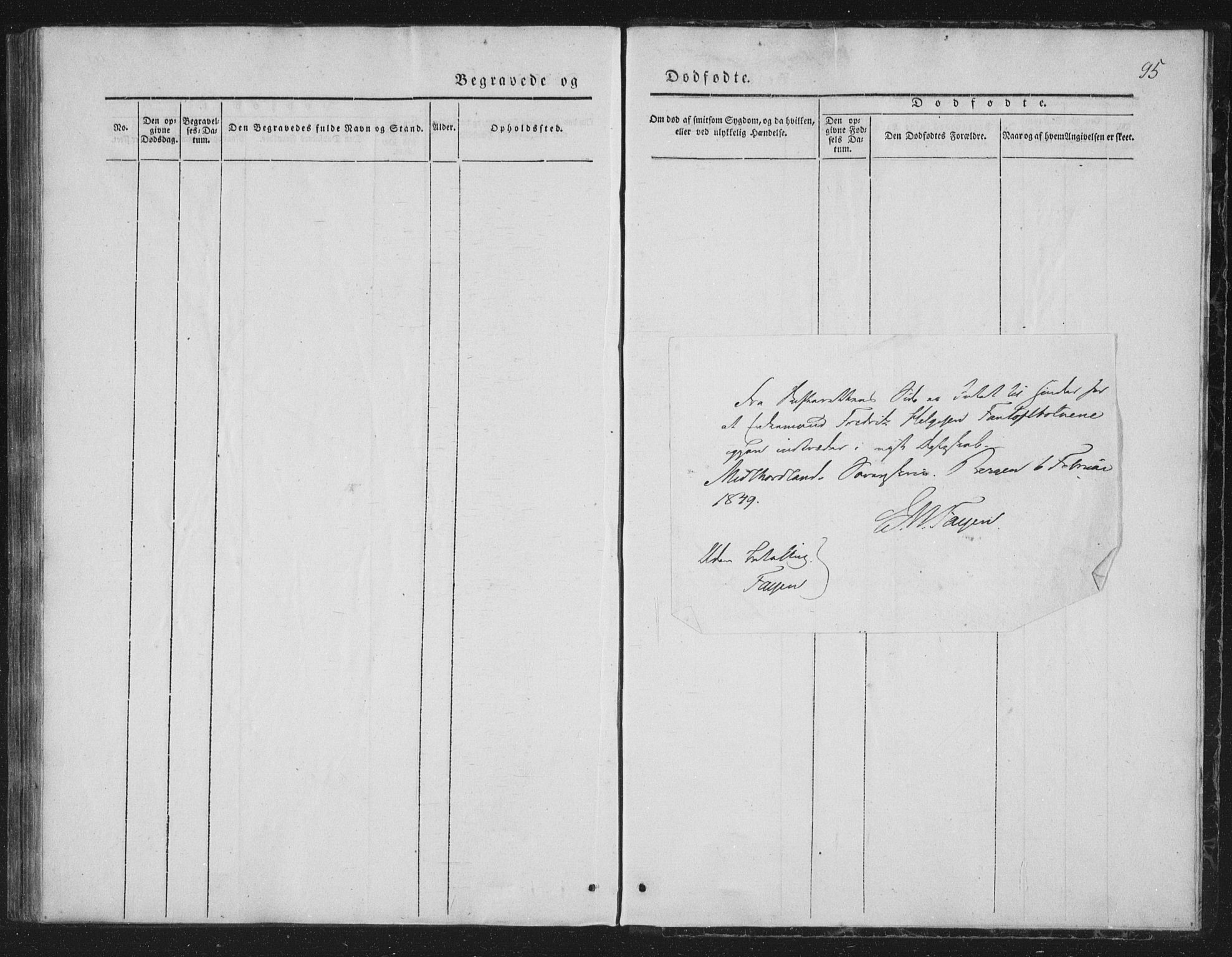 Fana Sokneprestembete, SAB/A-75101/H/Haa/Haaa/L0010: Parish register (official) no. A 10, 1841-1851, p. 95