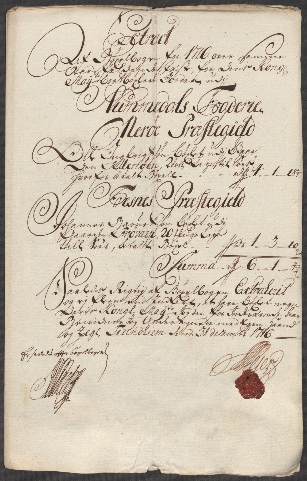 Rentekammeret inntil 1814, Reviderte regnskaper, Fogderegnskap, AV/RA-EA-4092/R64/L4437: Fogderegnskap Namdal, 1716, p. 166