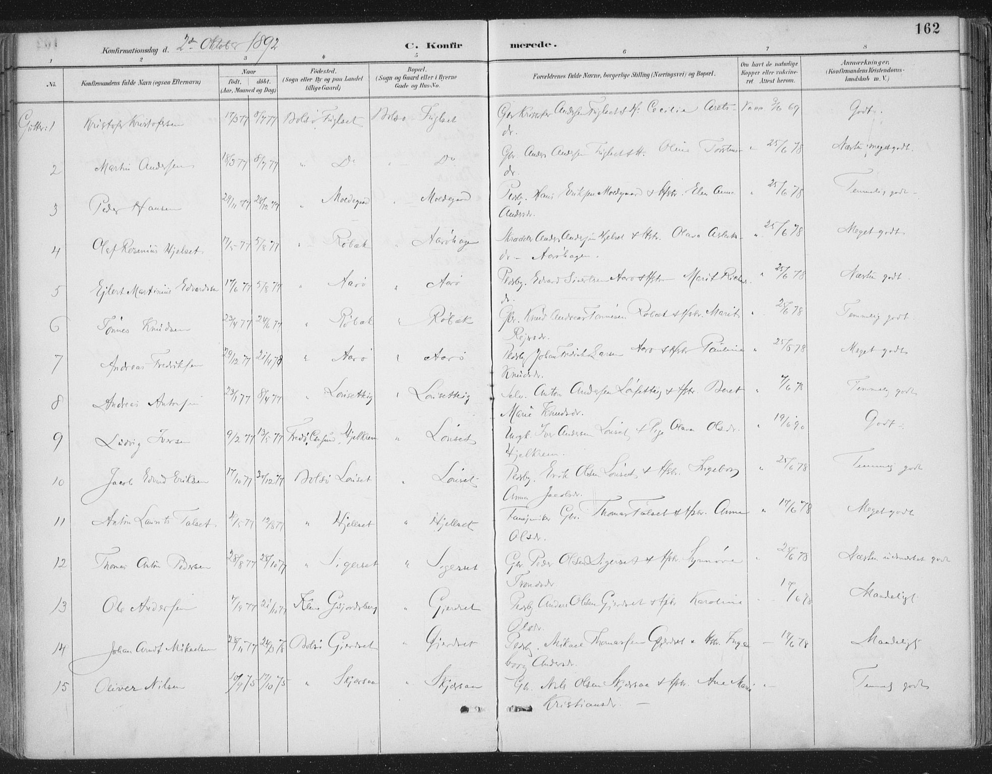 Ministerialprotokoller, klokkerbøker og fødselsregistre - Møre og Romsdal, AV/SAT-A-1454/555/L0658: Parish register (official) no. 555A09, 1887-1917, p. 162