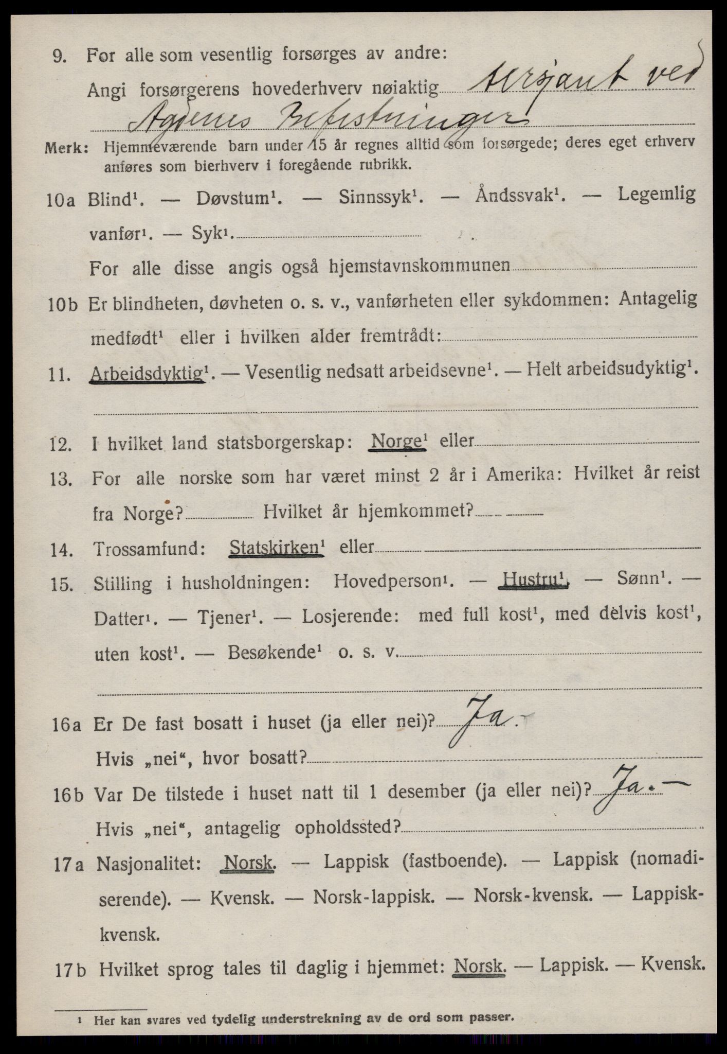 SAT, 1920 census for Rissa, 1920, p. 2310
