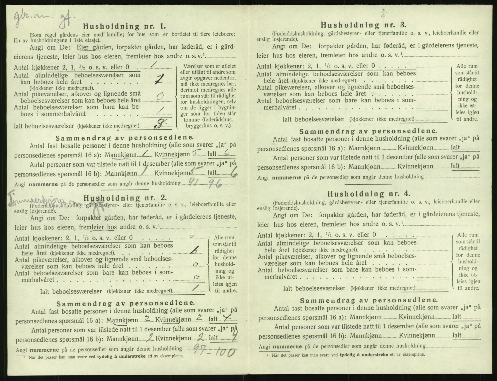 SAK, 1920 census for Tovdal, 1920, p. 74